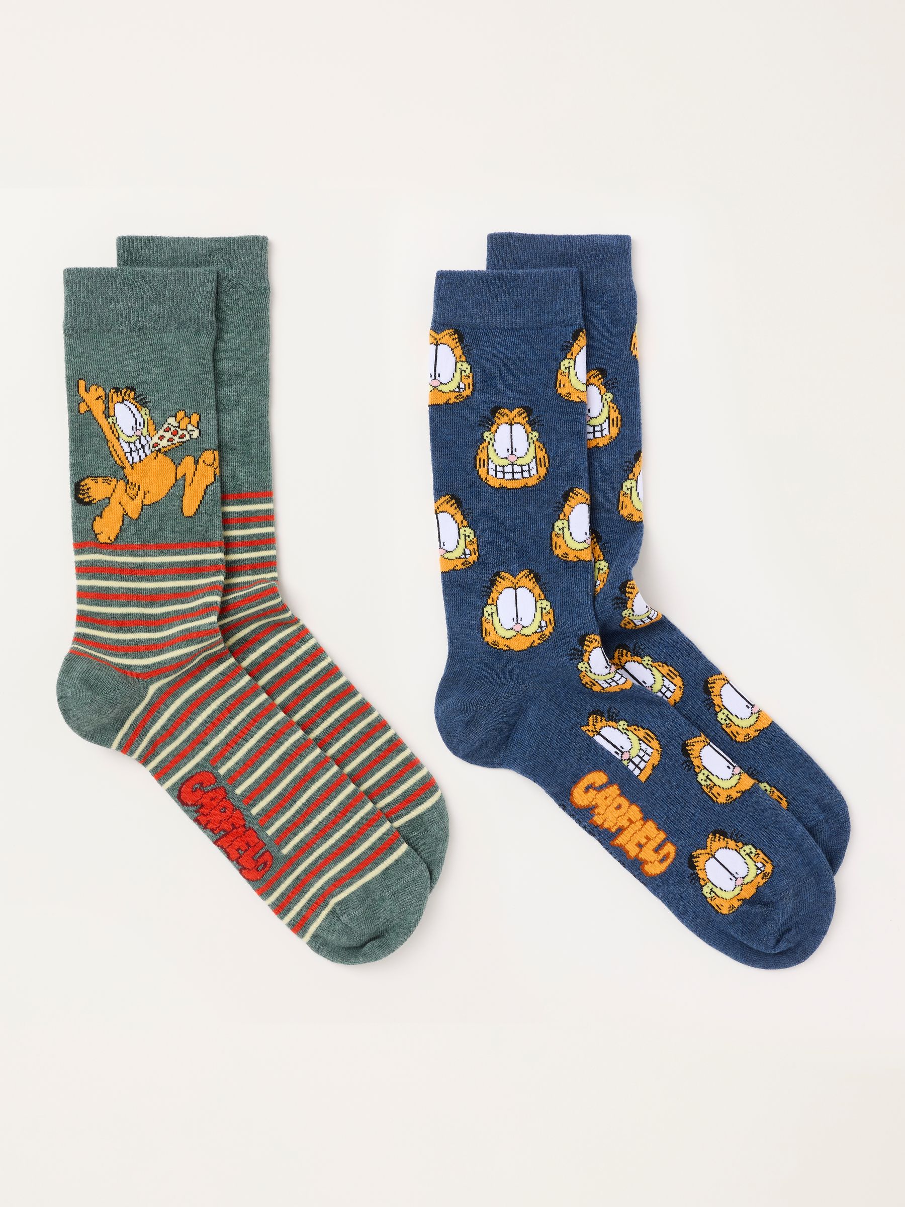 2 Pairs Garfield Green & Navy Socks - Image 2 of 2
