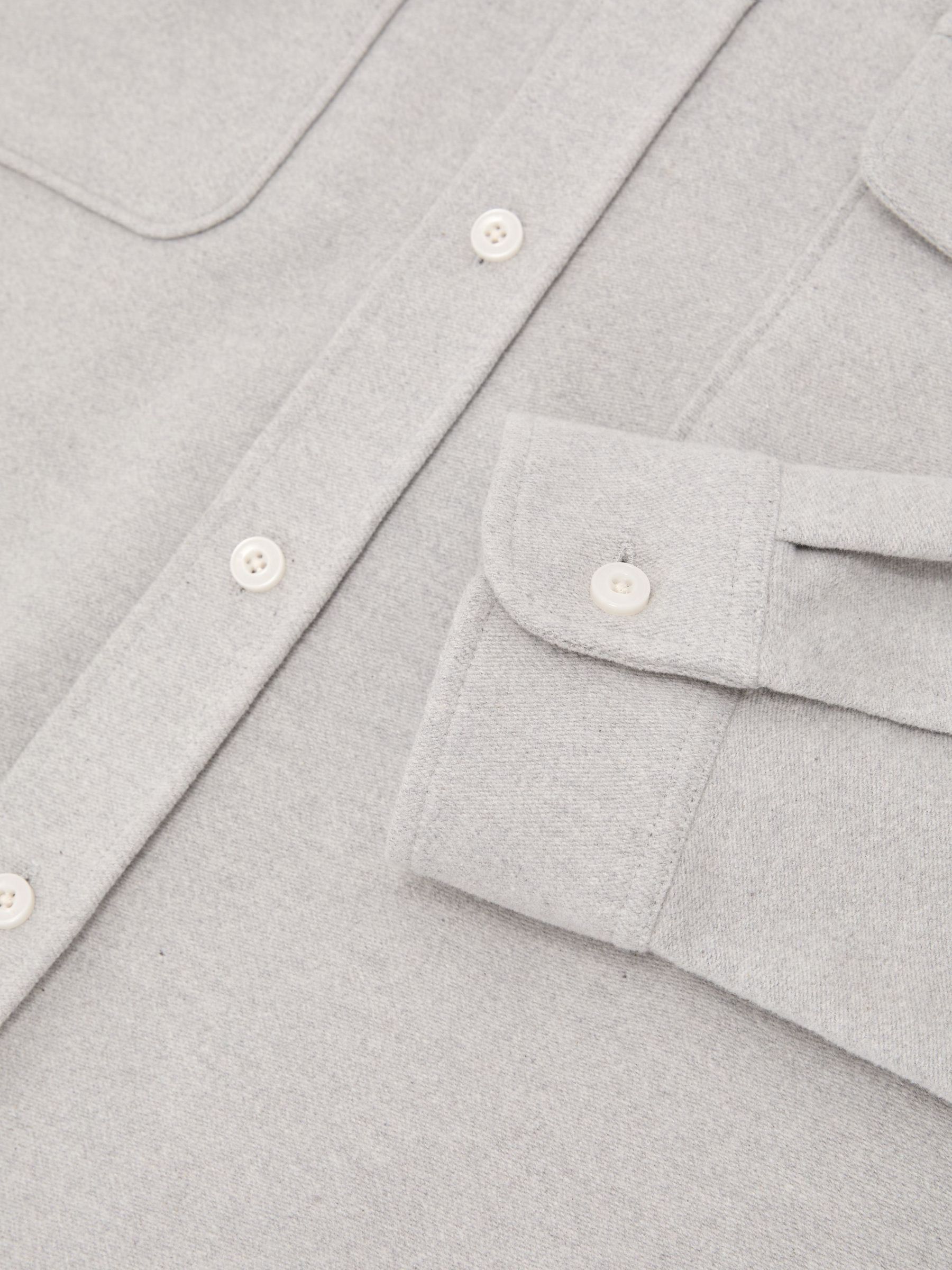 Cotton Moleskin Twin-Pocket Overshirt in Grey Melange - Image 6 of 6