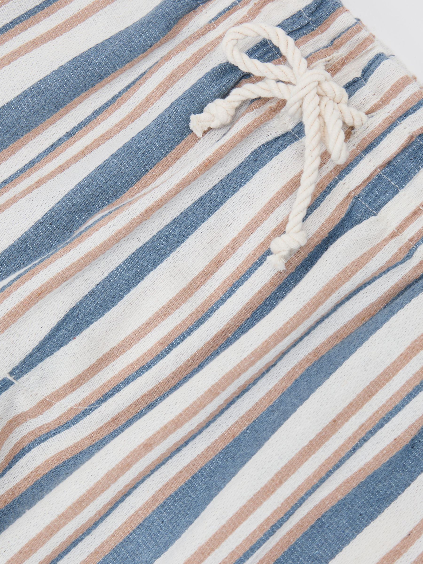 Striped Drawstring Shorts in Blue/Ecru - Image 5 of 5