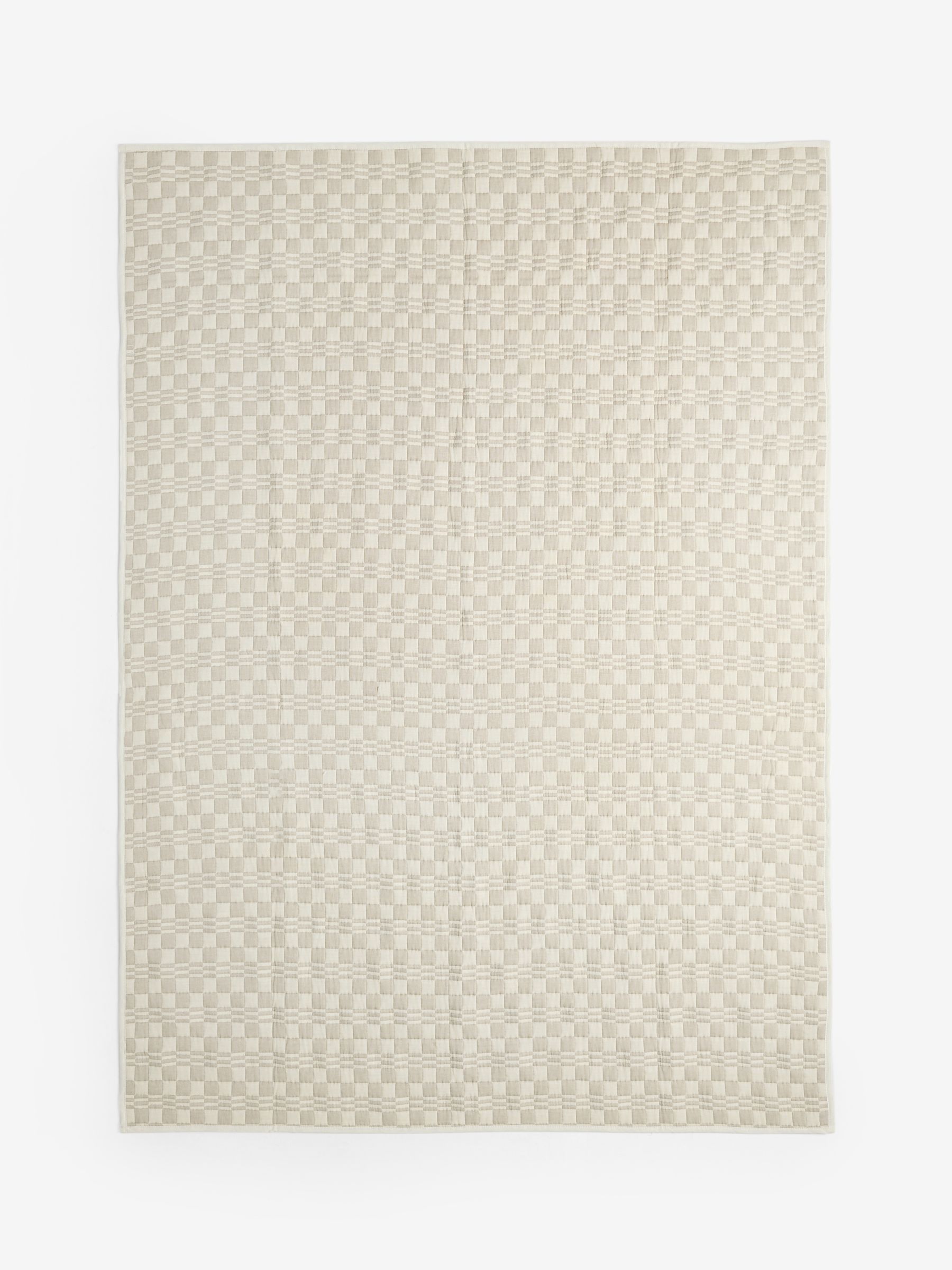 Minna Checkerboard Jacquard Bedspread in Natural - Image 5 of 5