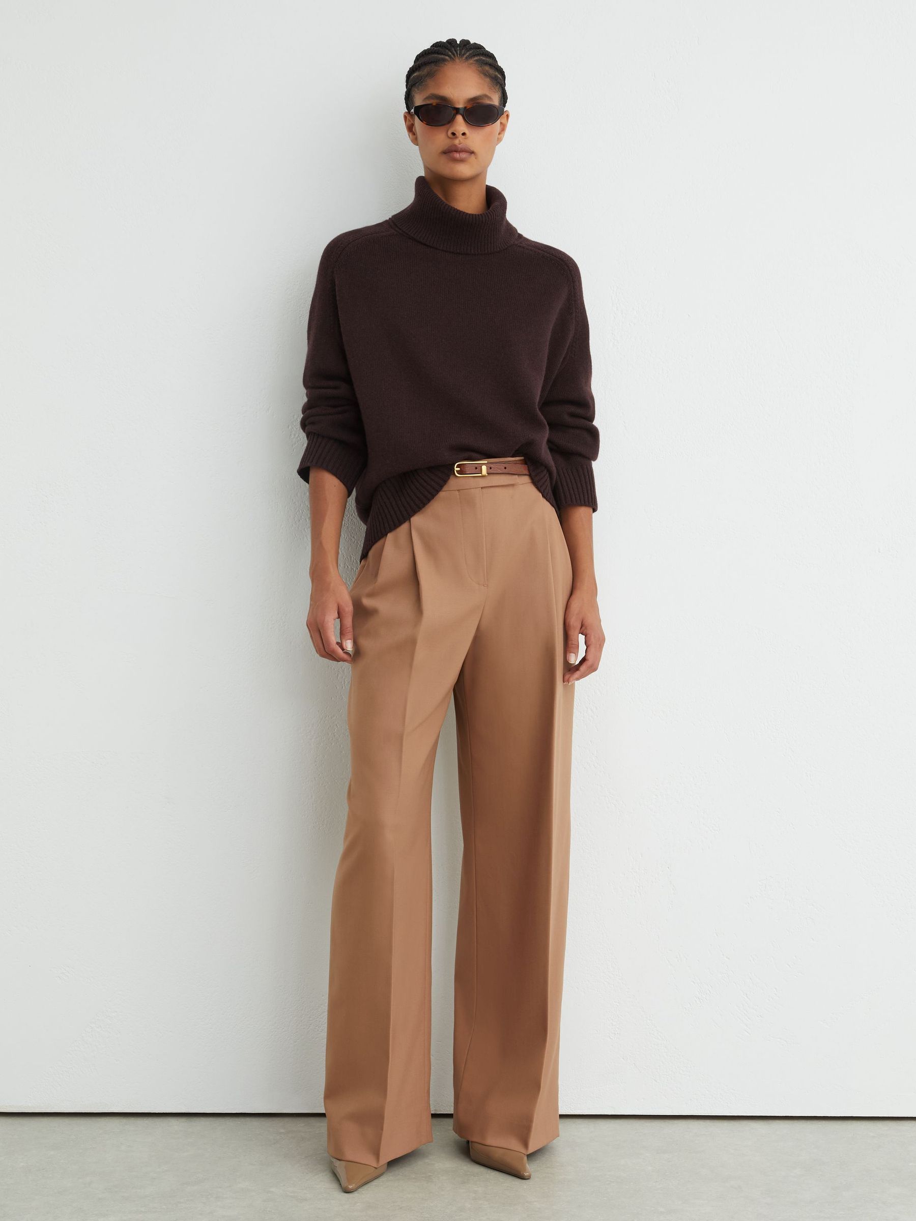 Wool-Cashmere Roll-Neck Jumper in Plum Purple - Image 4 of 6