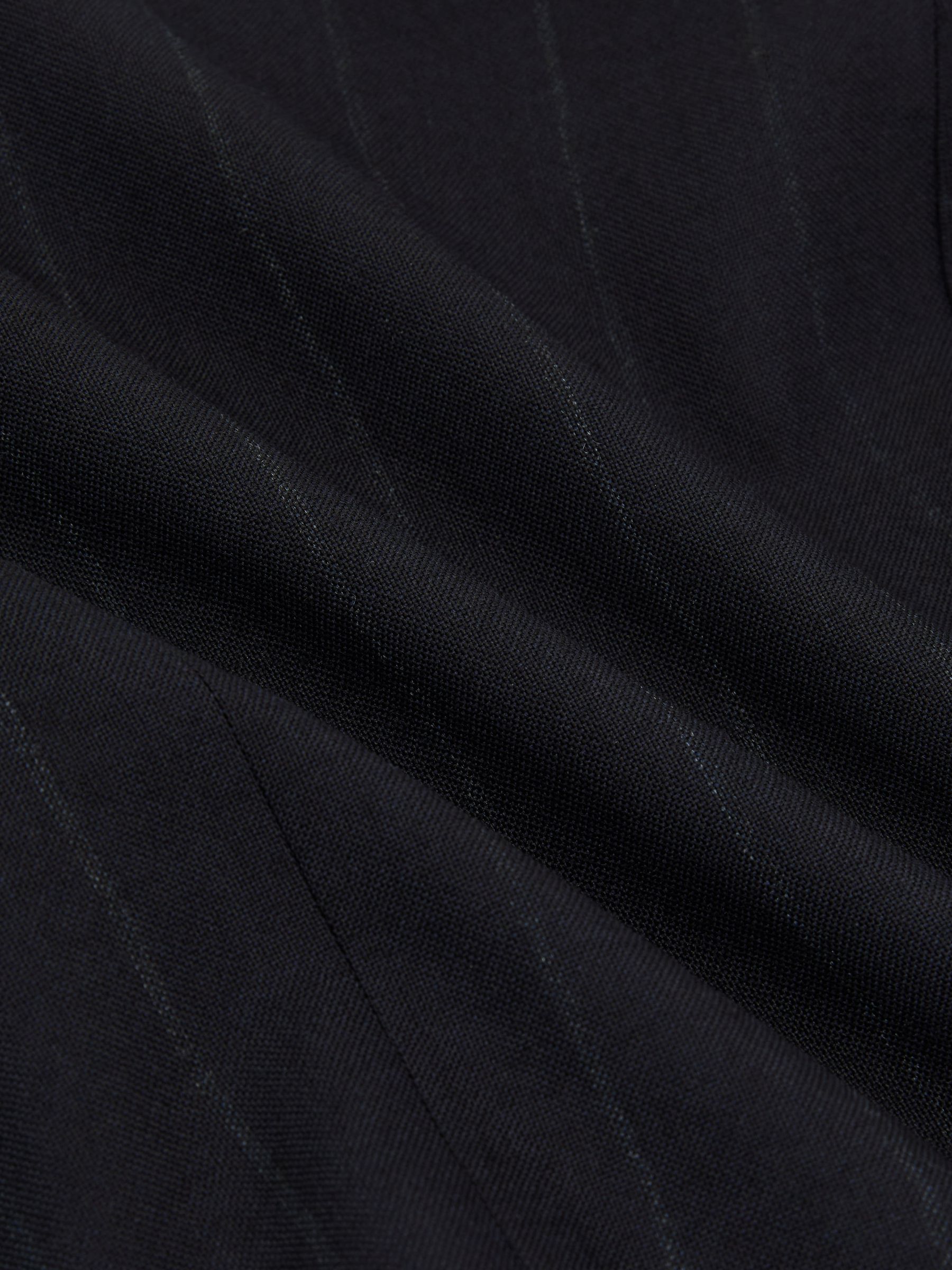 Classic Fit Wool Double-Breasted Pinstripe Suit Blazer in Navy - Image 9 of 9