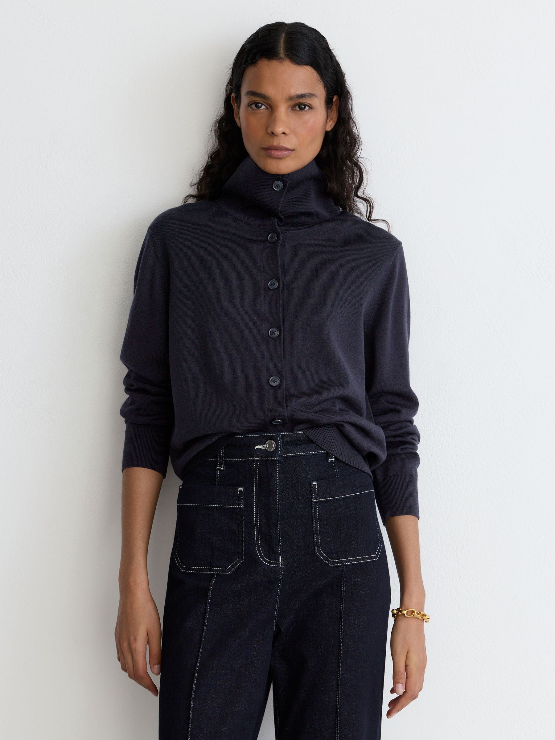 Cardigan in Navy - Image 1 of 8