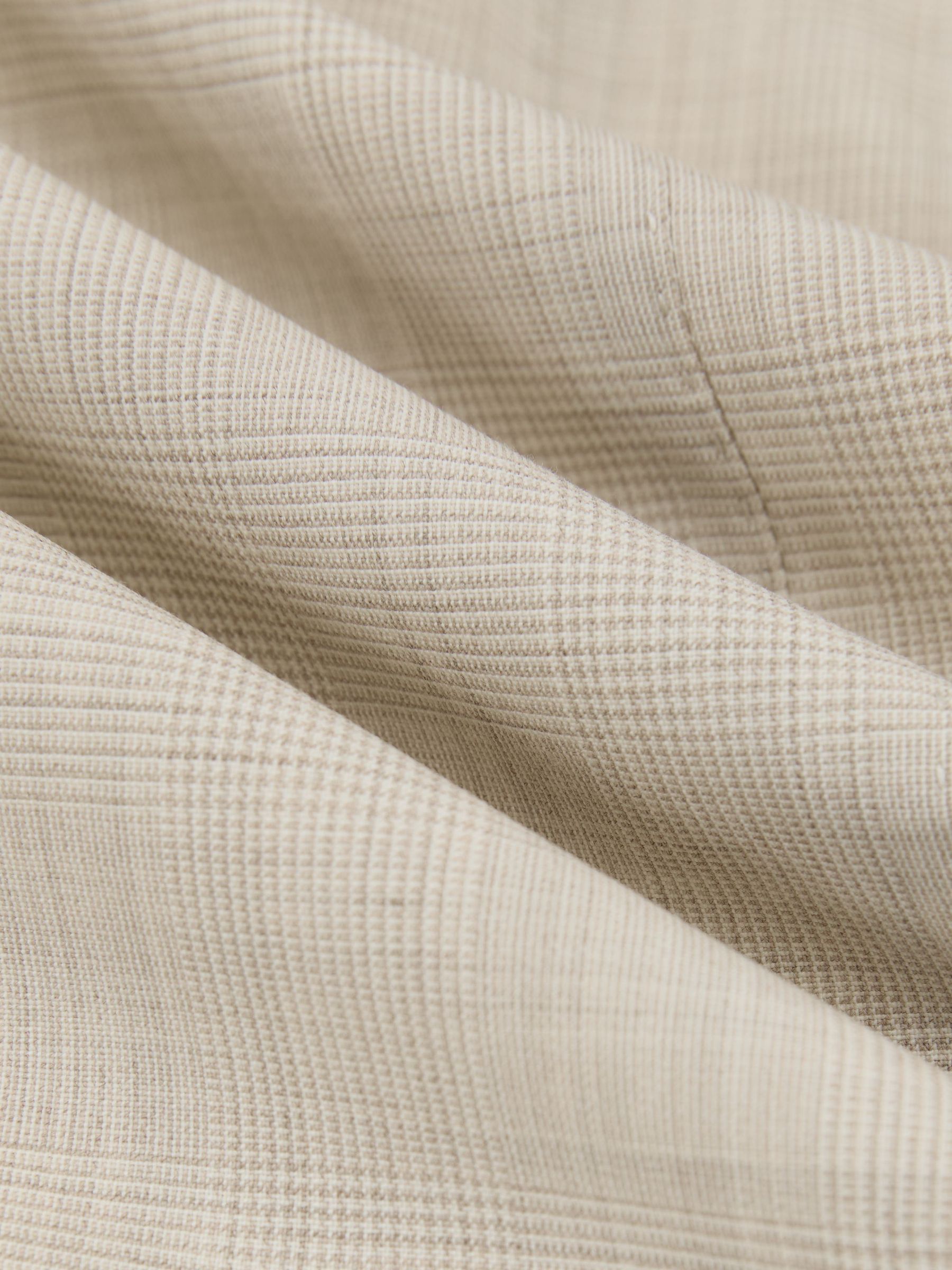 Wool Pin-Check Single-Breasted Suit Blazer Classic-Fit in Oatmeal - Image 8 of 9