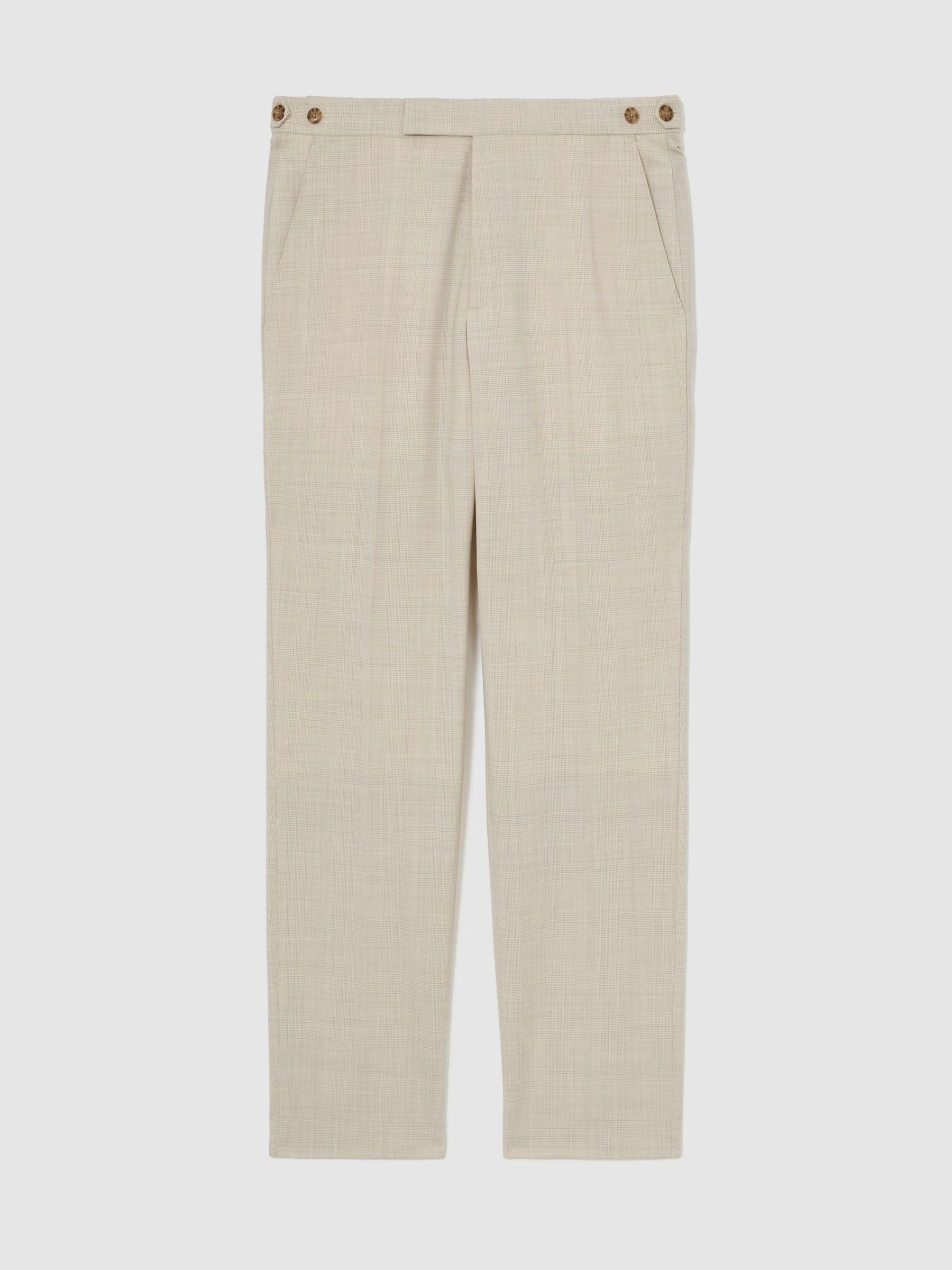Wool Pin-Check Classic-Fit Suit Trousers in Oatmeal - Image 2 of 6