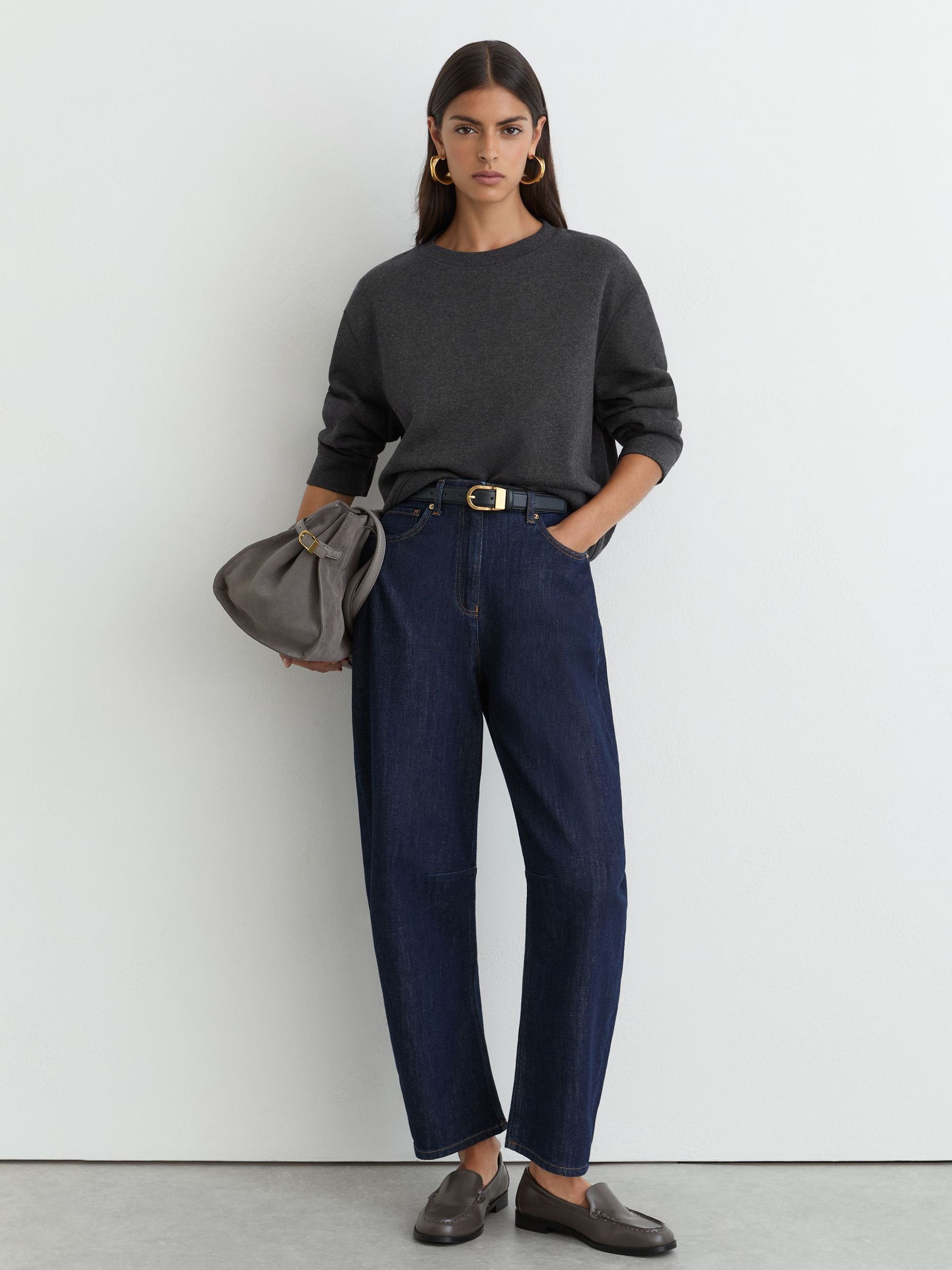 Sweat Tops in Charcoal Grey Marl - Image 3 of 7