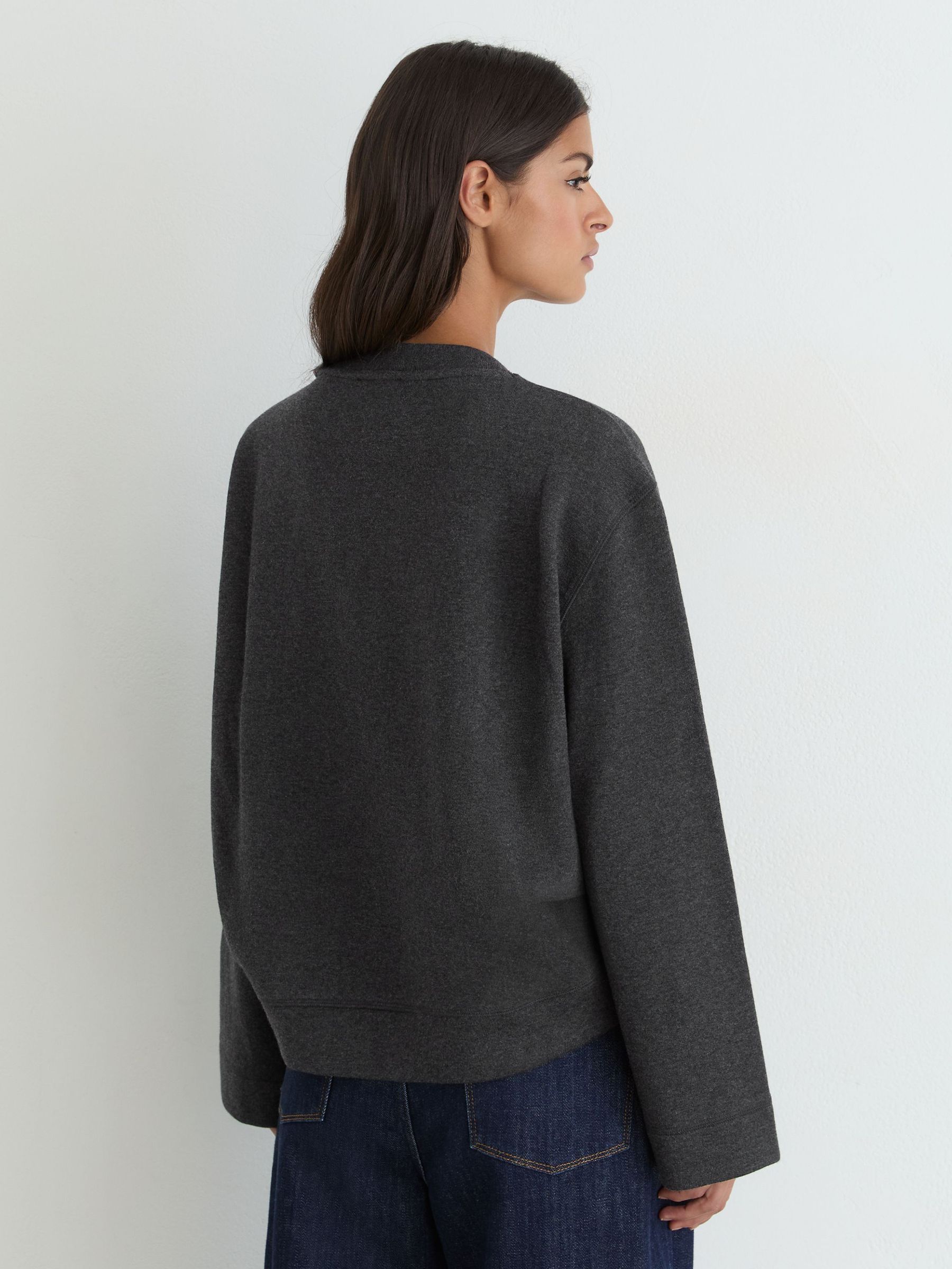 Sweat Tops in Charcoal Grey Marl - Image 5 of 7