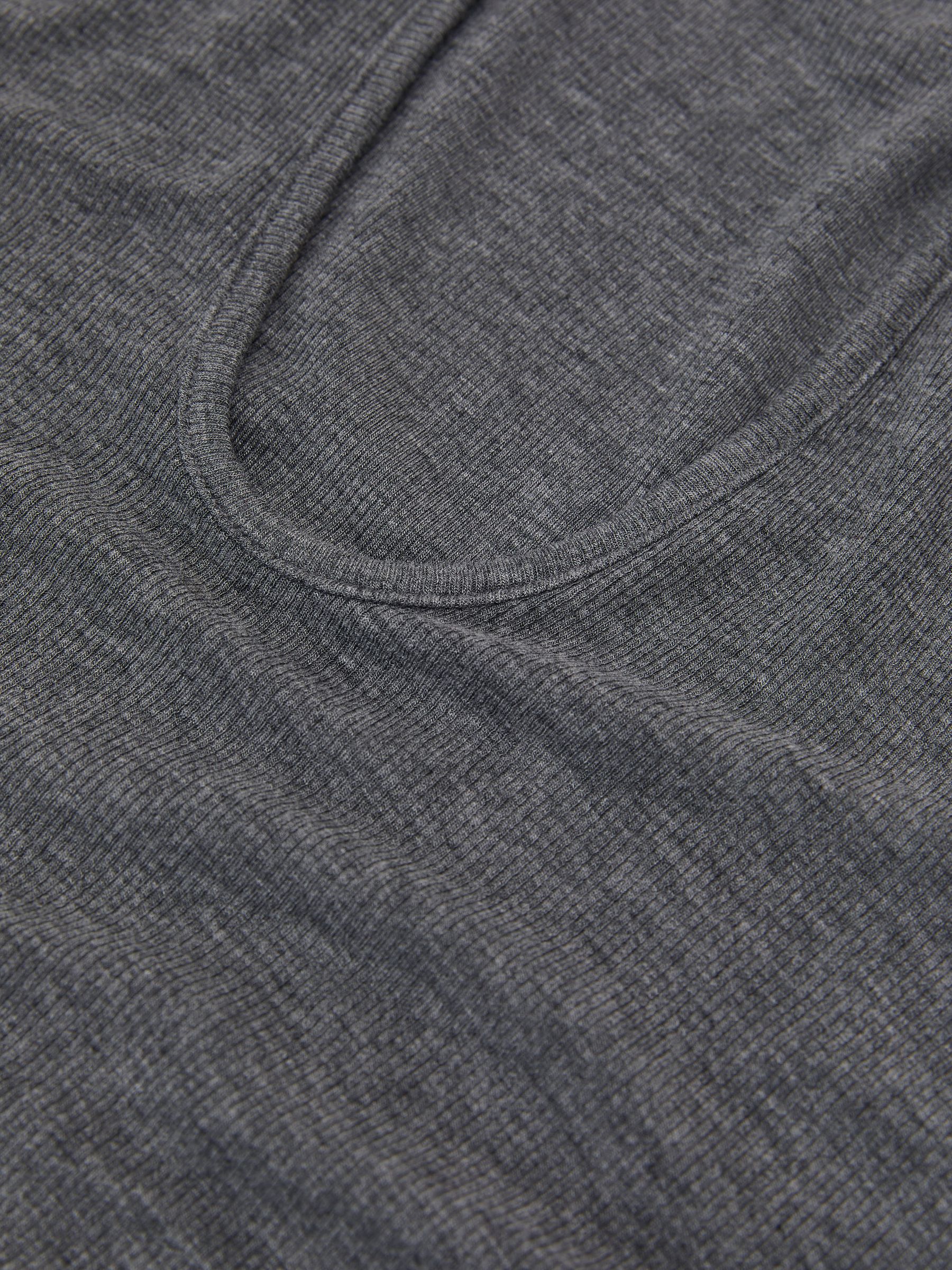 Scoop-Neck Jersey Polo Top in Grey Marl - Image 6 of 6