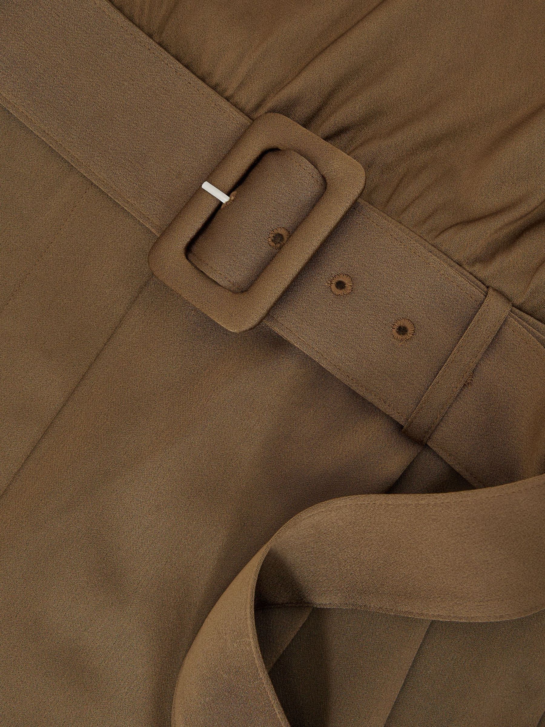 Satin Cowl-Neck Wide-Leg Jumpsuit in Khaki Green - Billede 7 af 7