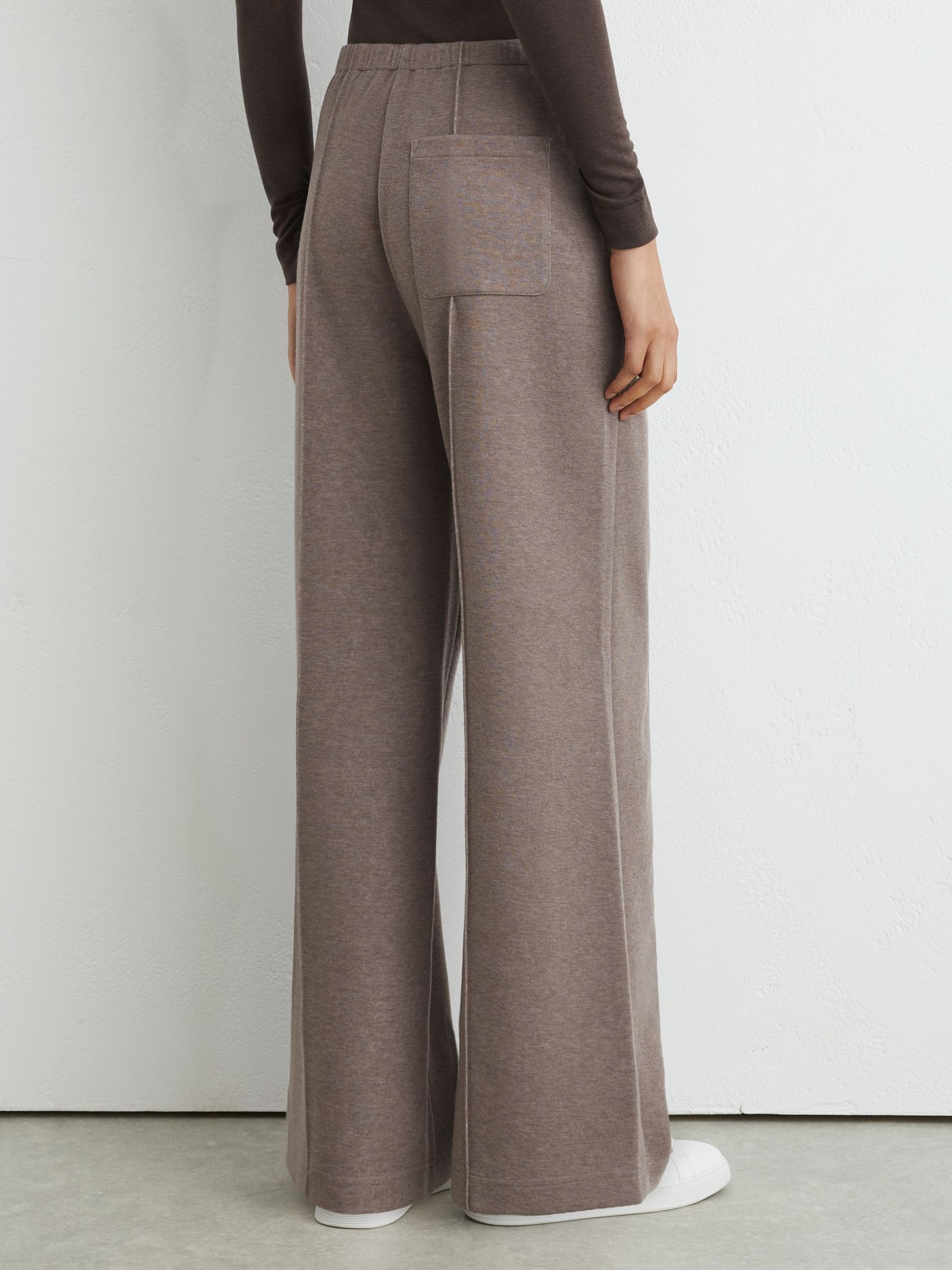 Petite Lyocell-Wool Wide-Leg Joggers in Fawn Brown - Image 6 of 8