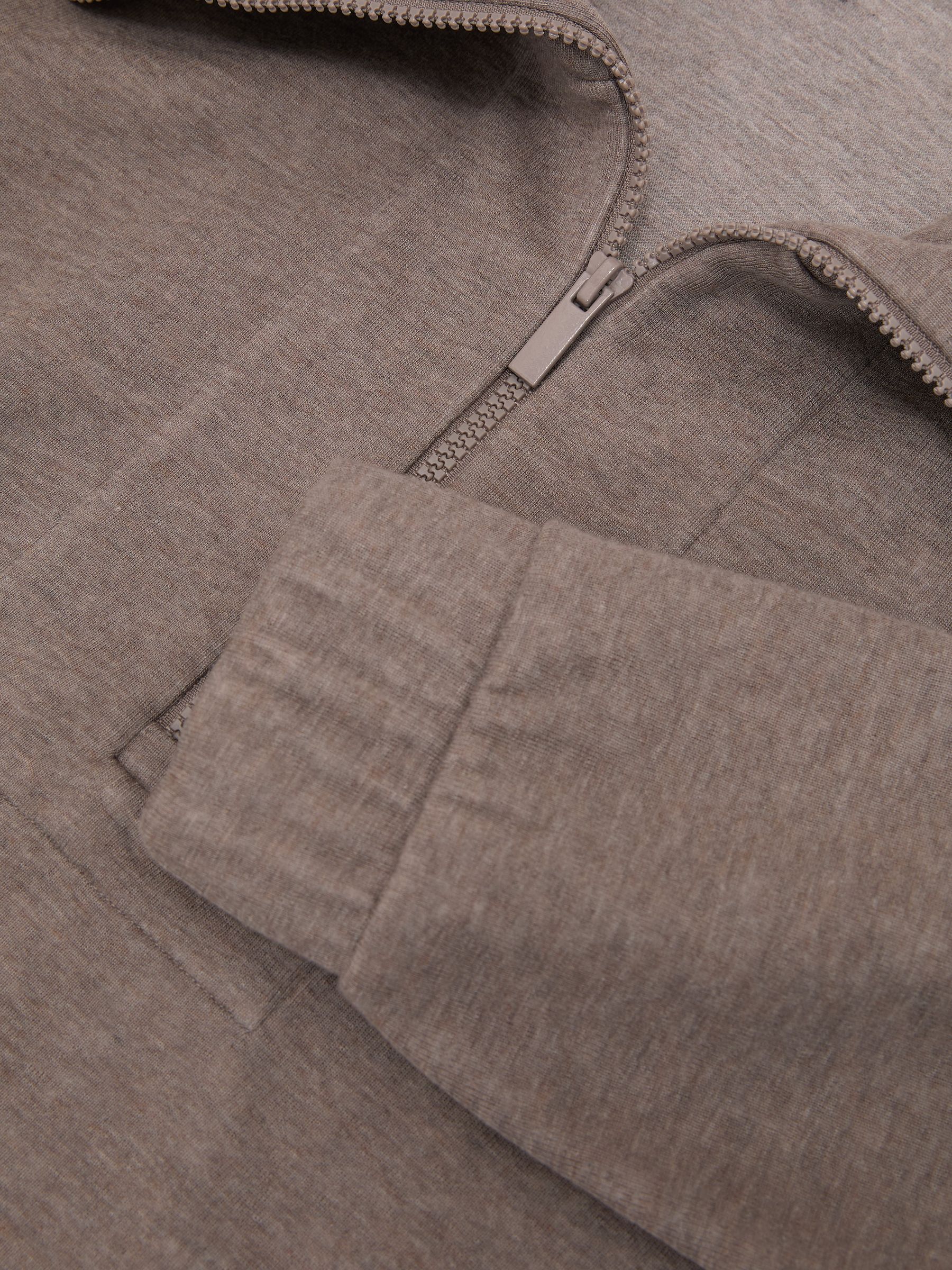 Lyocell-Wool Half-Zip Sweatshirt in Fawn Brown - Image 6 of 6