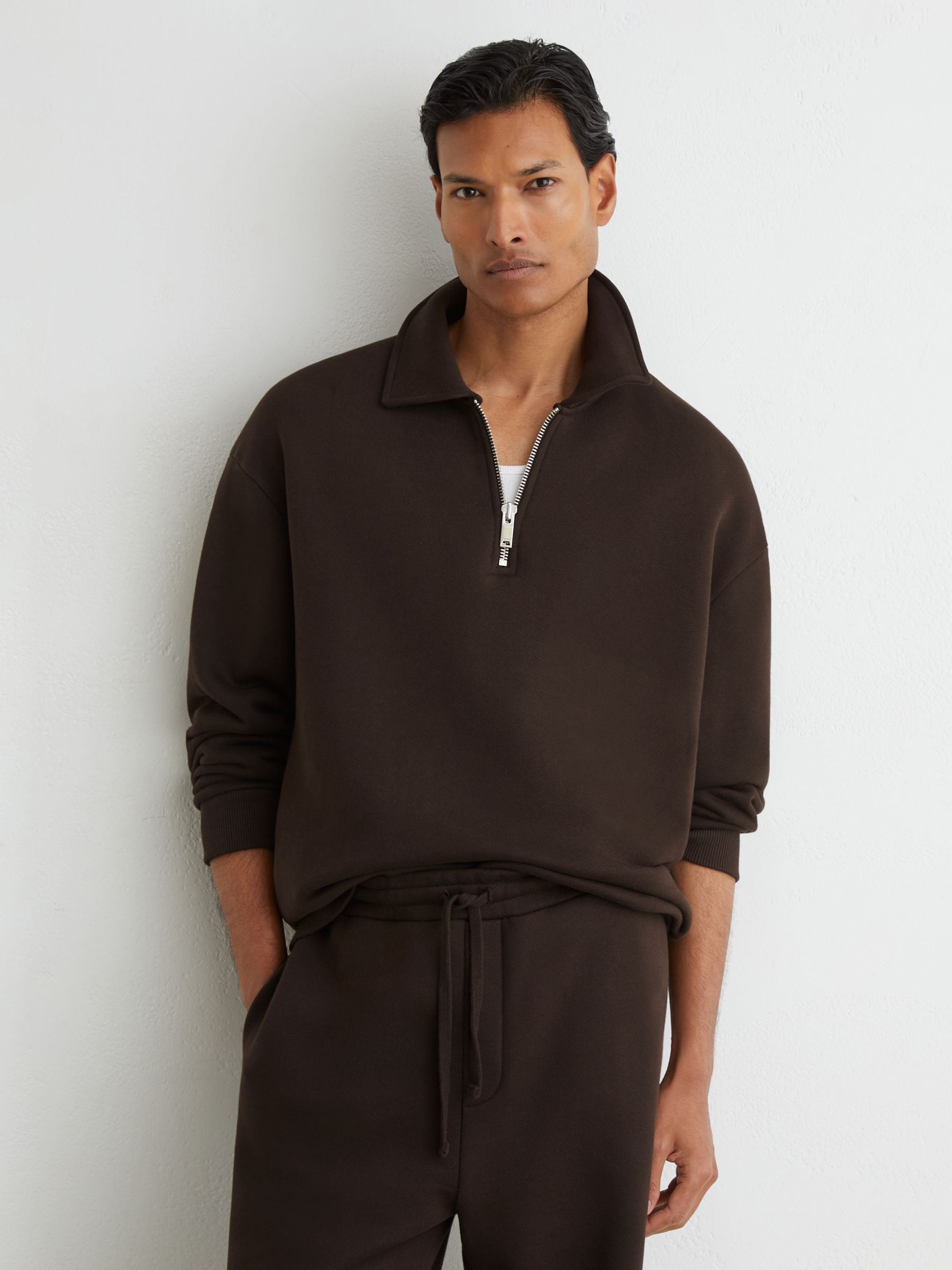 Sweat Top in Chocolate Brown - Image 1 of 6
