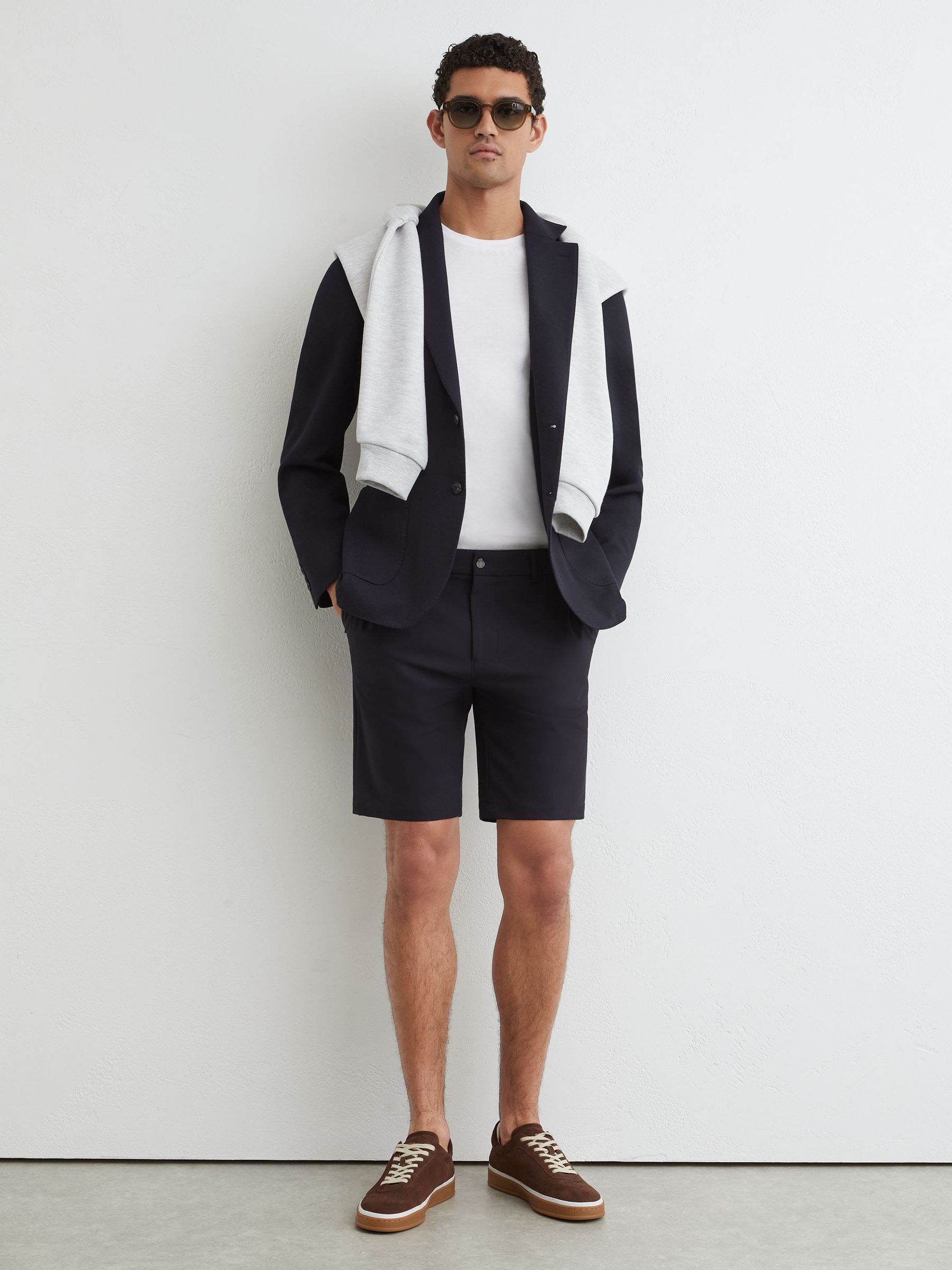 Technical Stretch Shorts in Navy - Image 1 of 6 Technical Stretch Shorts in Navy - Image 1 of 6