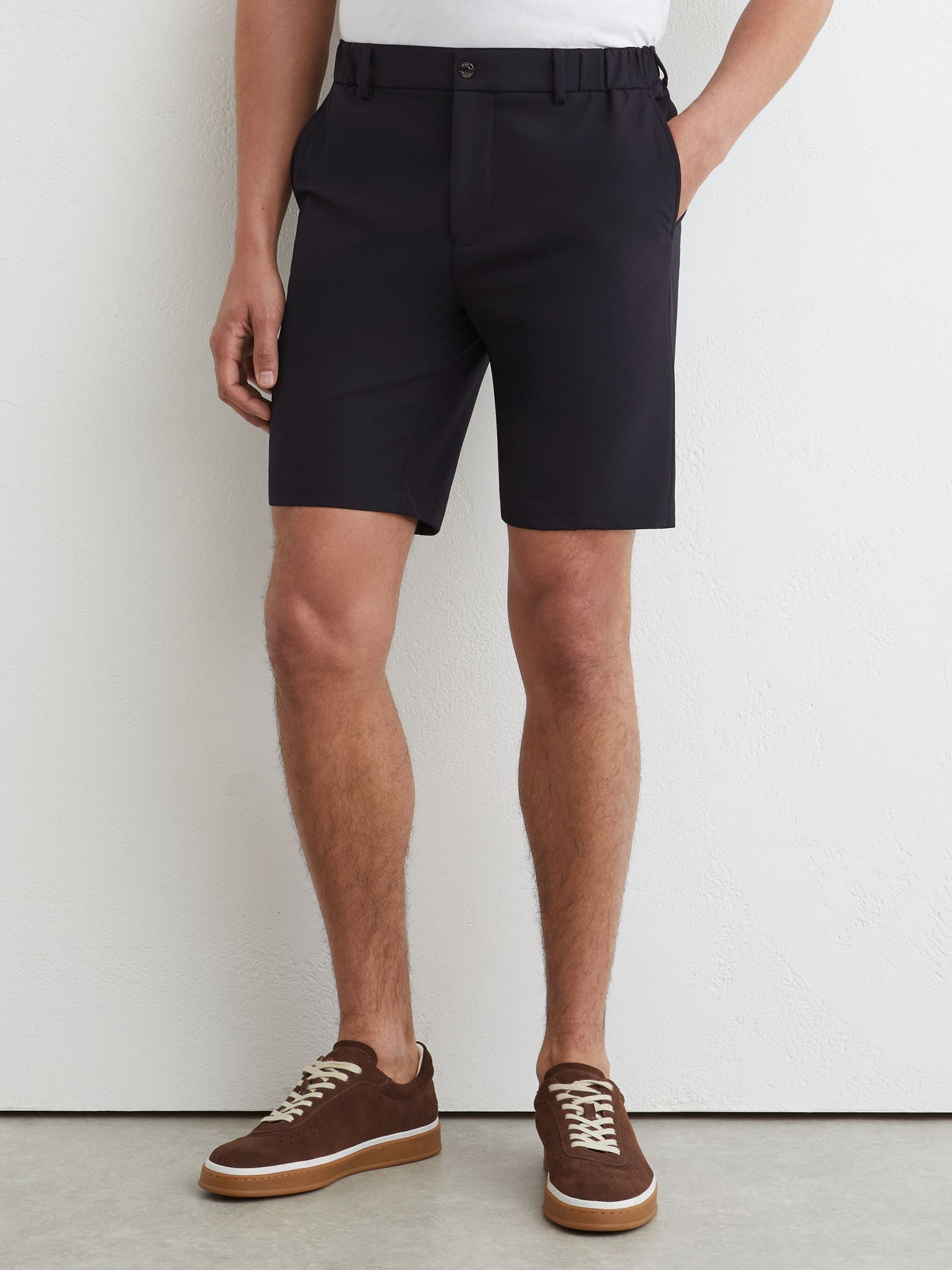 Technical Stretch Shorts in Navy - Image 3 of 6
