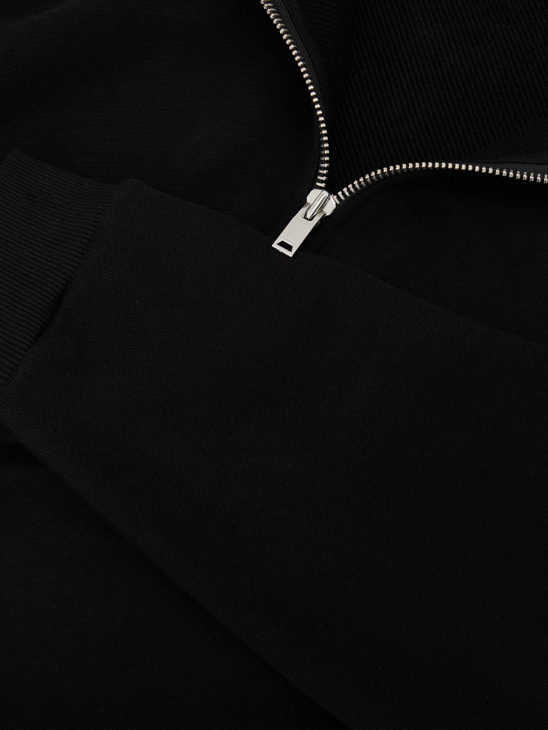 Cotton Heavyweight Half-Zip Sweatshirt in Black - Image 7 of 7