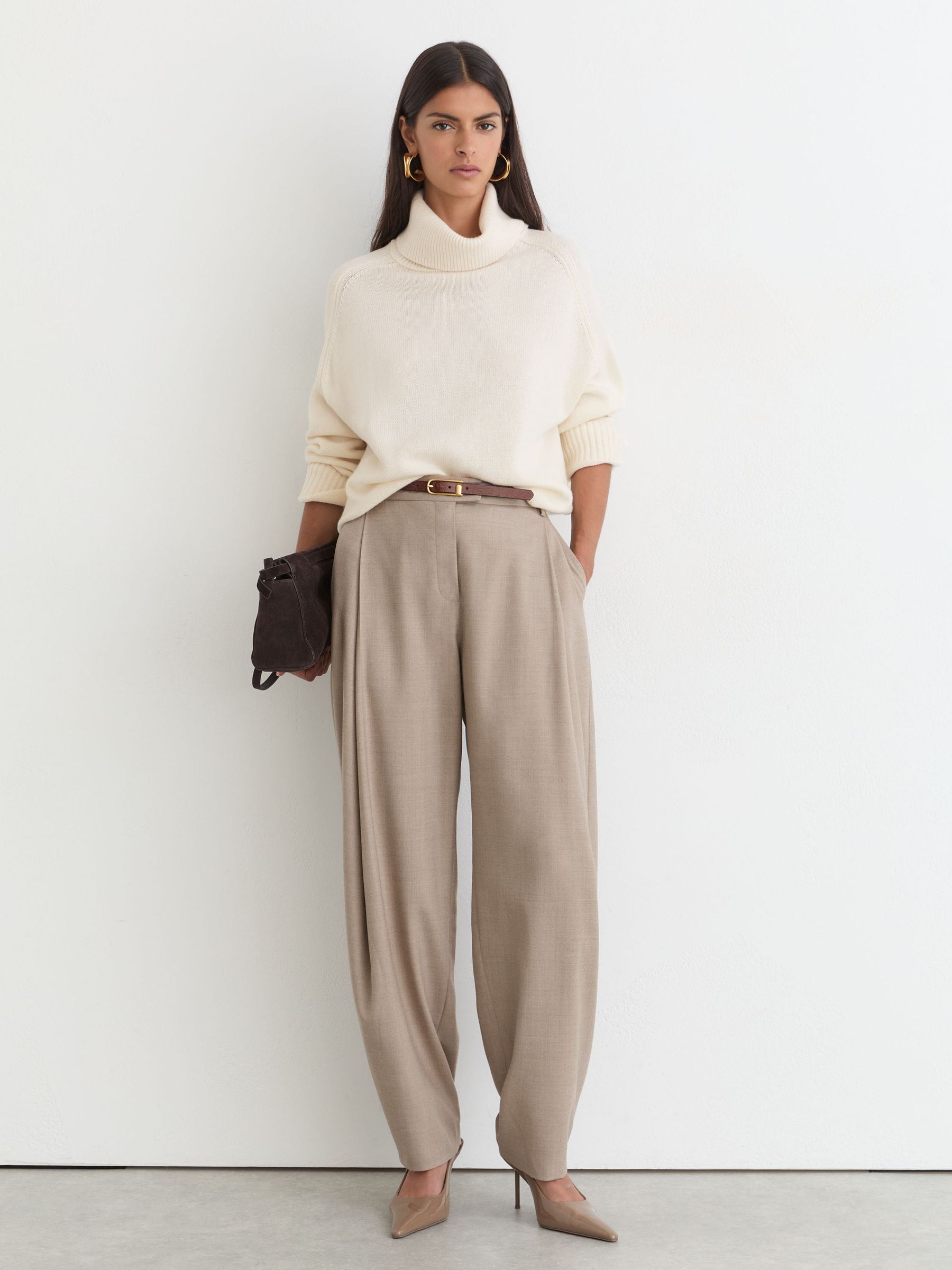 Wool-Cashmere Roll-Neck Jumper in Ivory - Image 3 of 7