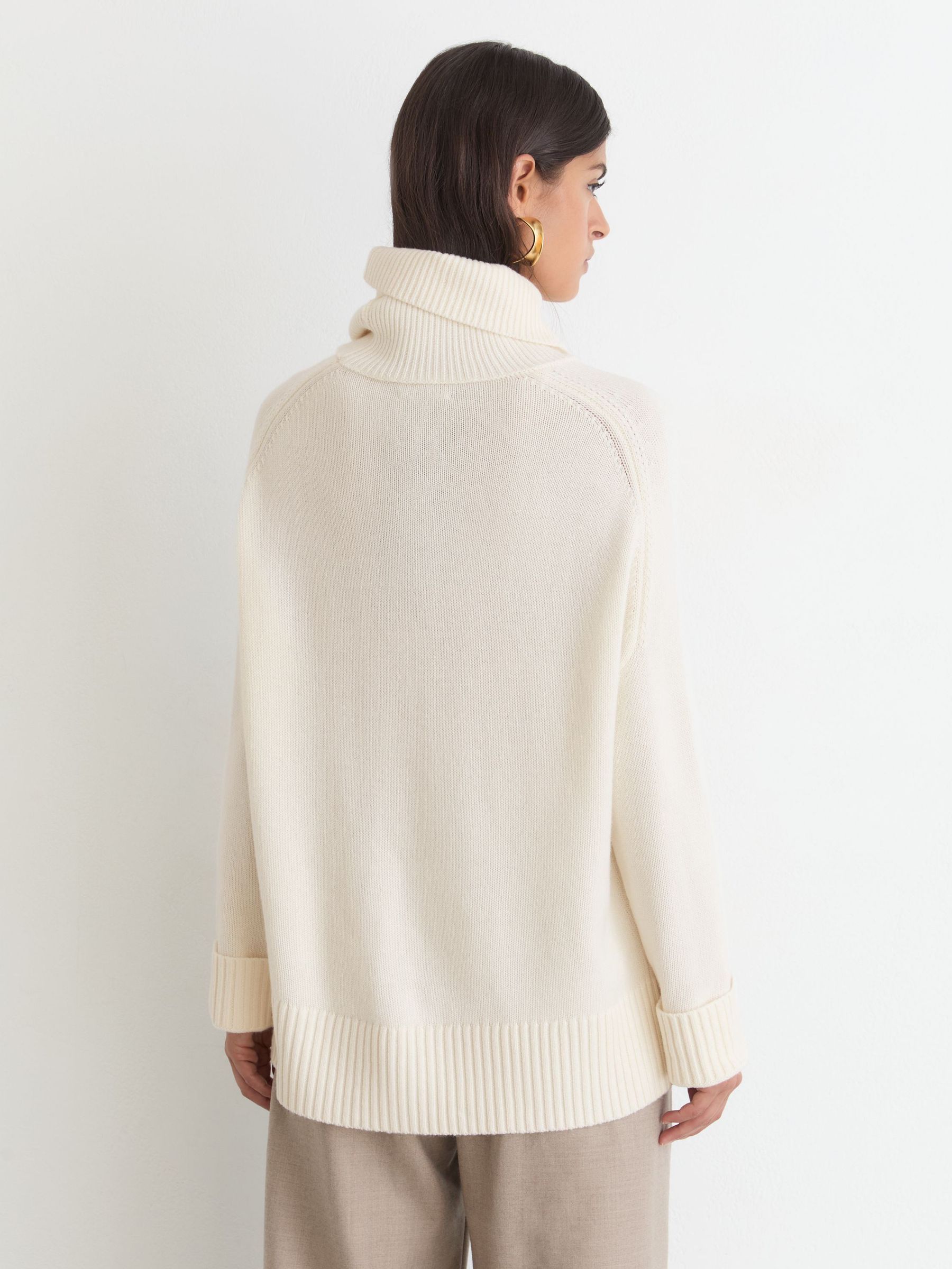 Wool-Cashmere Roll-Neck Jumper in Ivory - Image 6 of 7