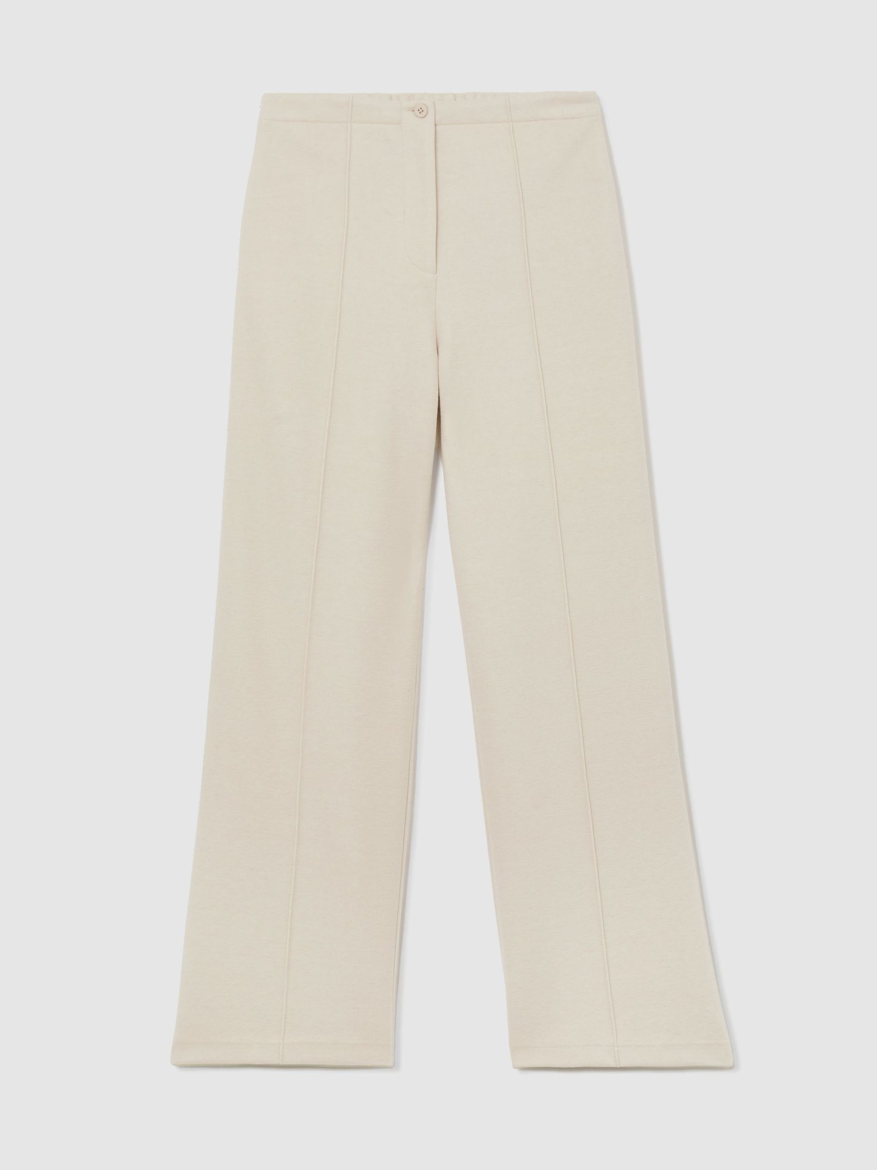 Pantalon de survêtement ample en laine lyocell couleur ivoire - Image 2 de 6