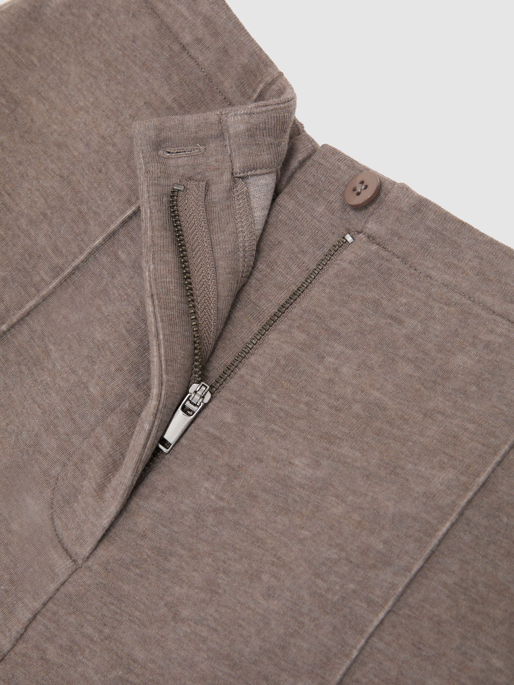Lyocell-Wool Wide-Leg Joggers in Fawn Brown - Image 7 of 7