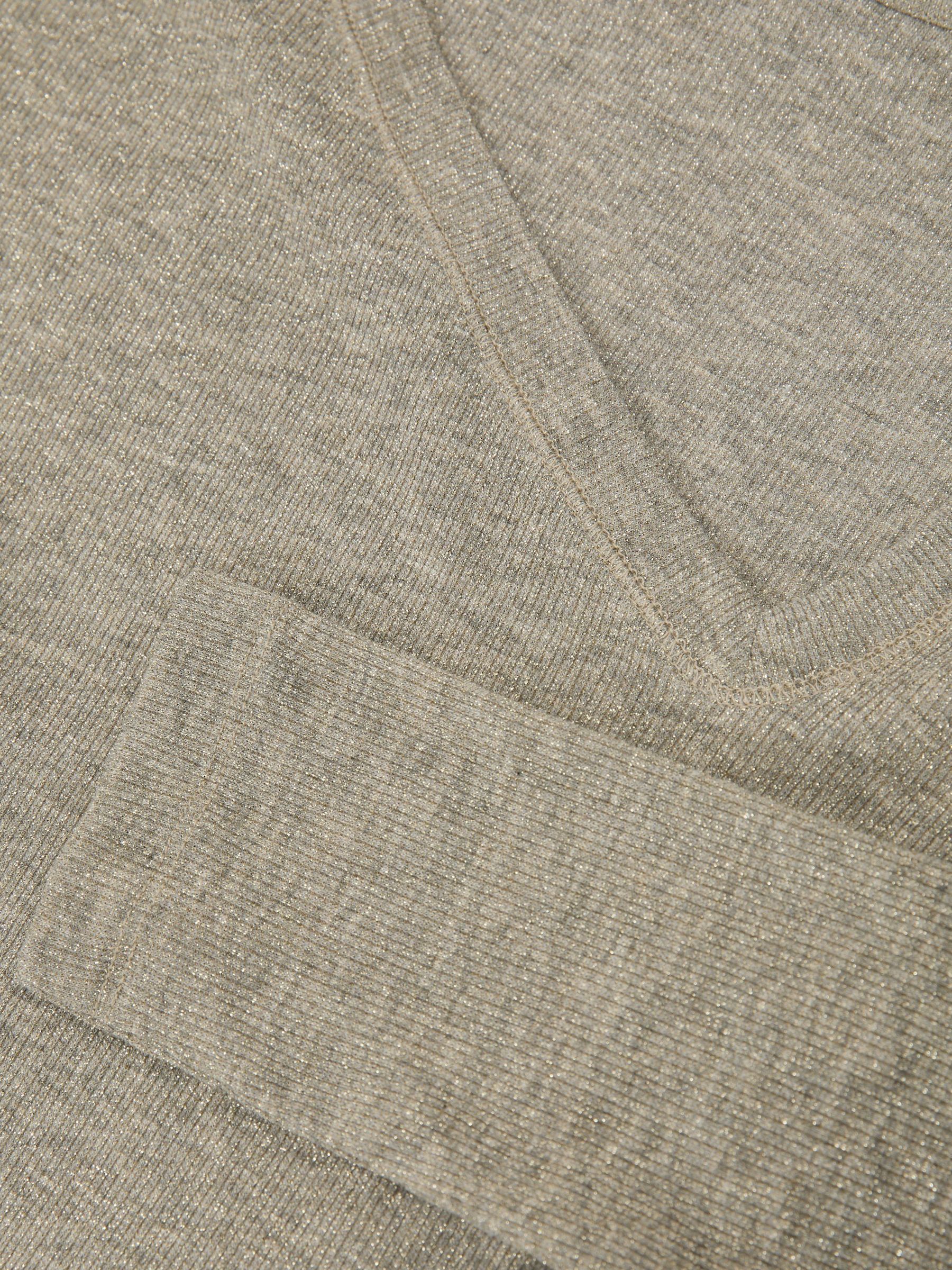 Asymmetric Metallic Long-Sleeve Top in Gold - Image 6 of 6
