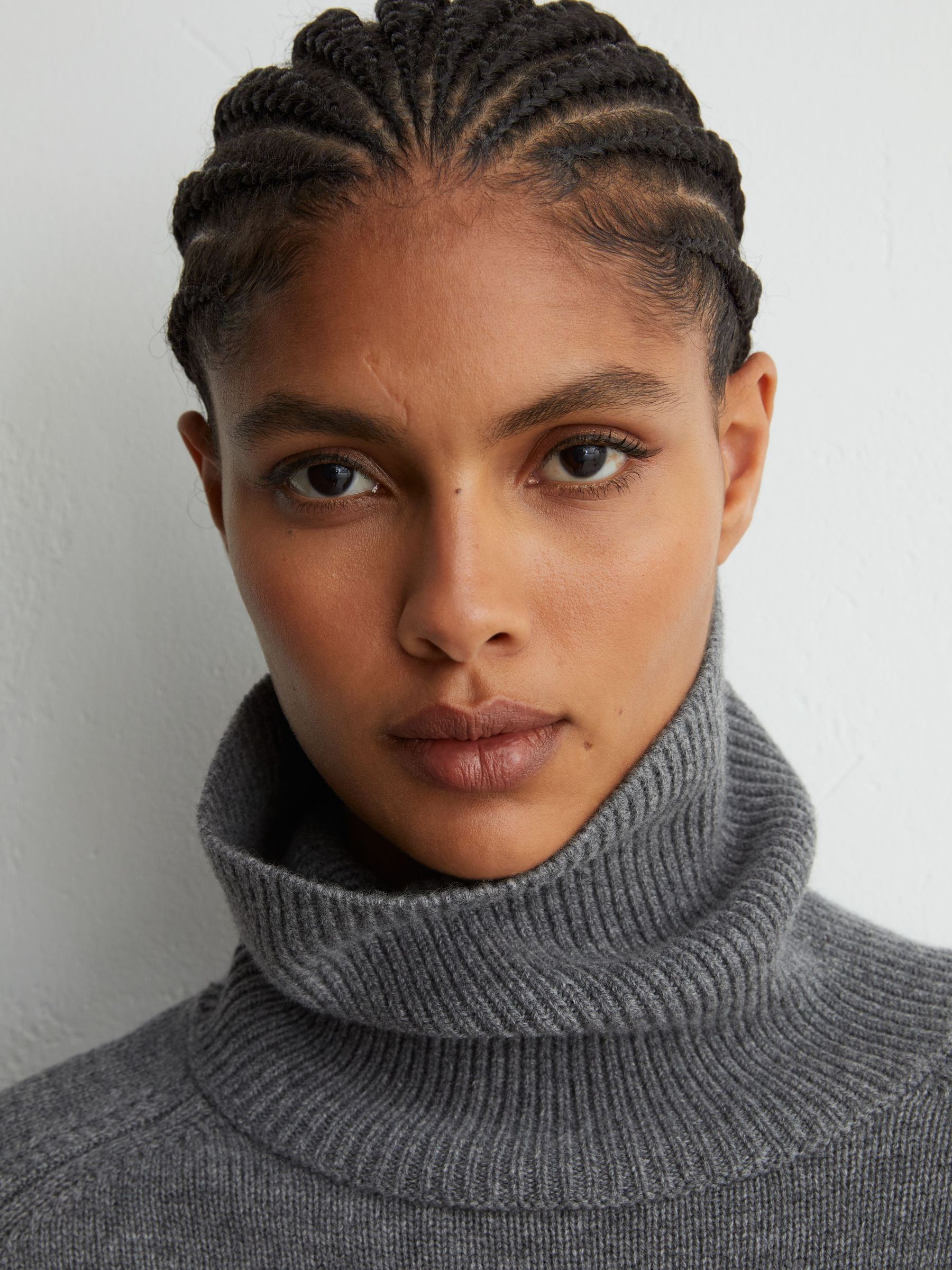 Wool-Cashmere Roll-Neck Jumper in Grey - Image 1 of 7