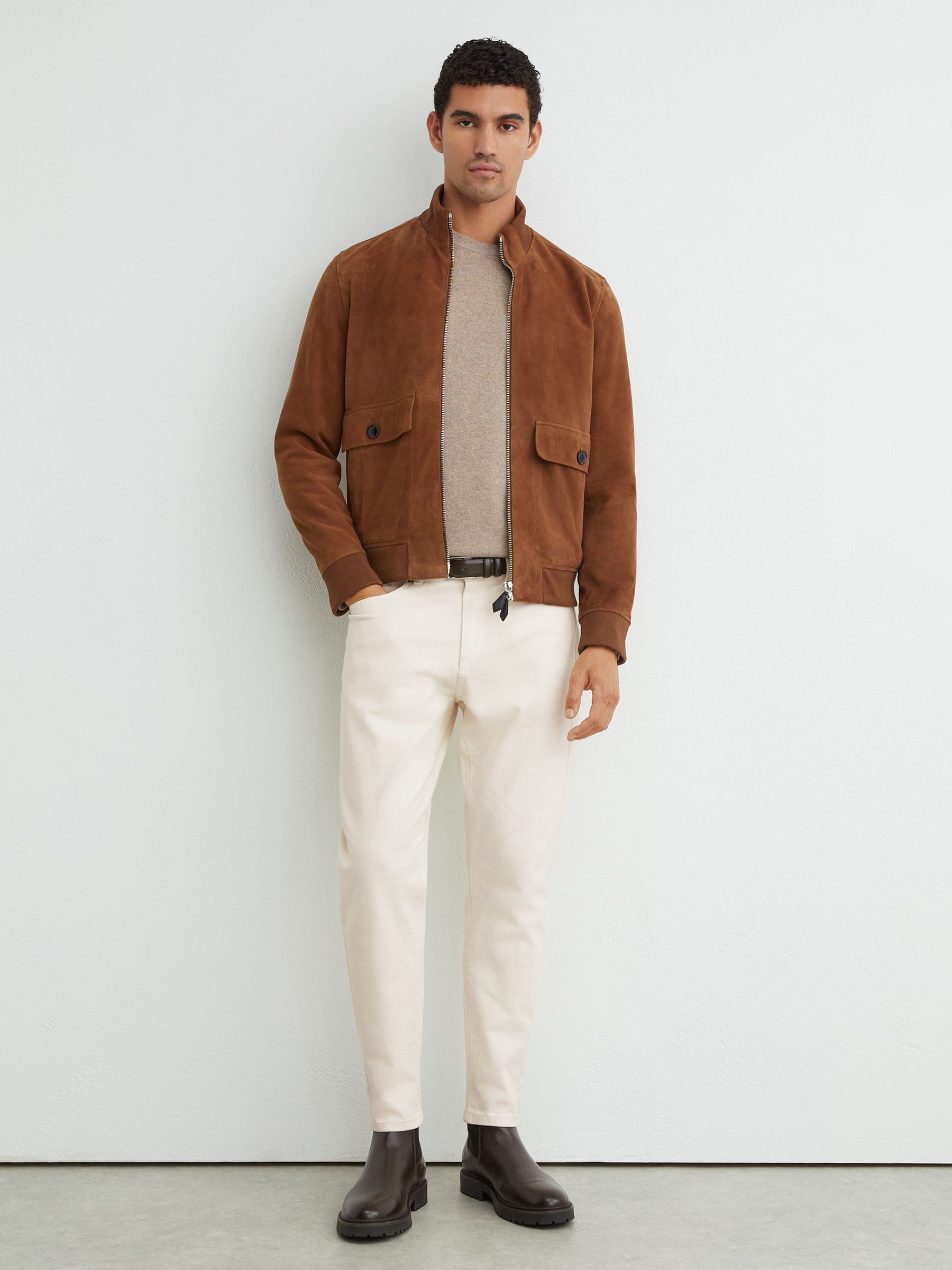 Relaxed-Fit Cropped Jeans in White - Image 1 of 6