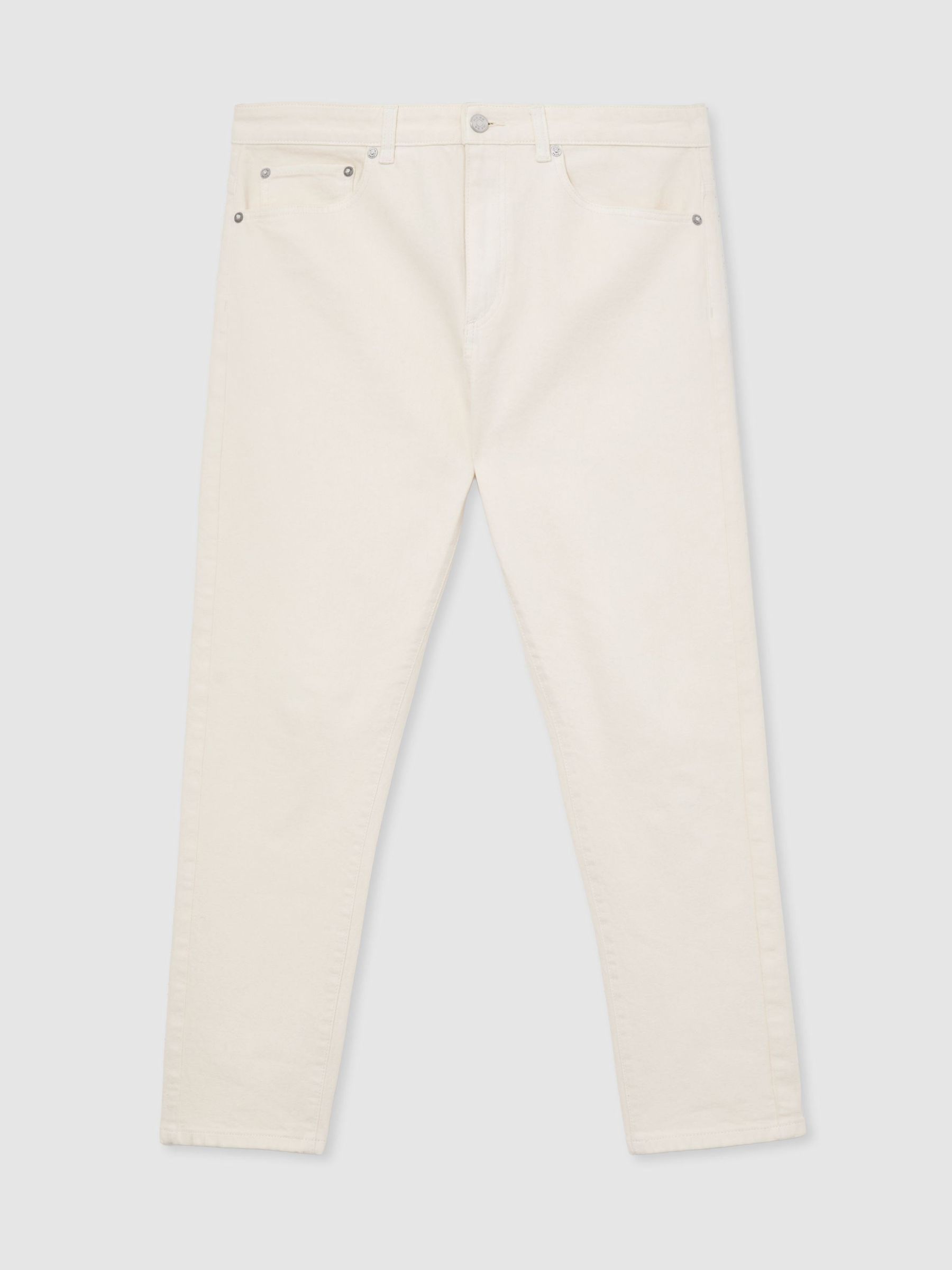 Relaxed-Fit Cropped Jeans in White - Image 2 of 6