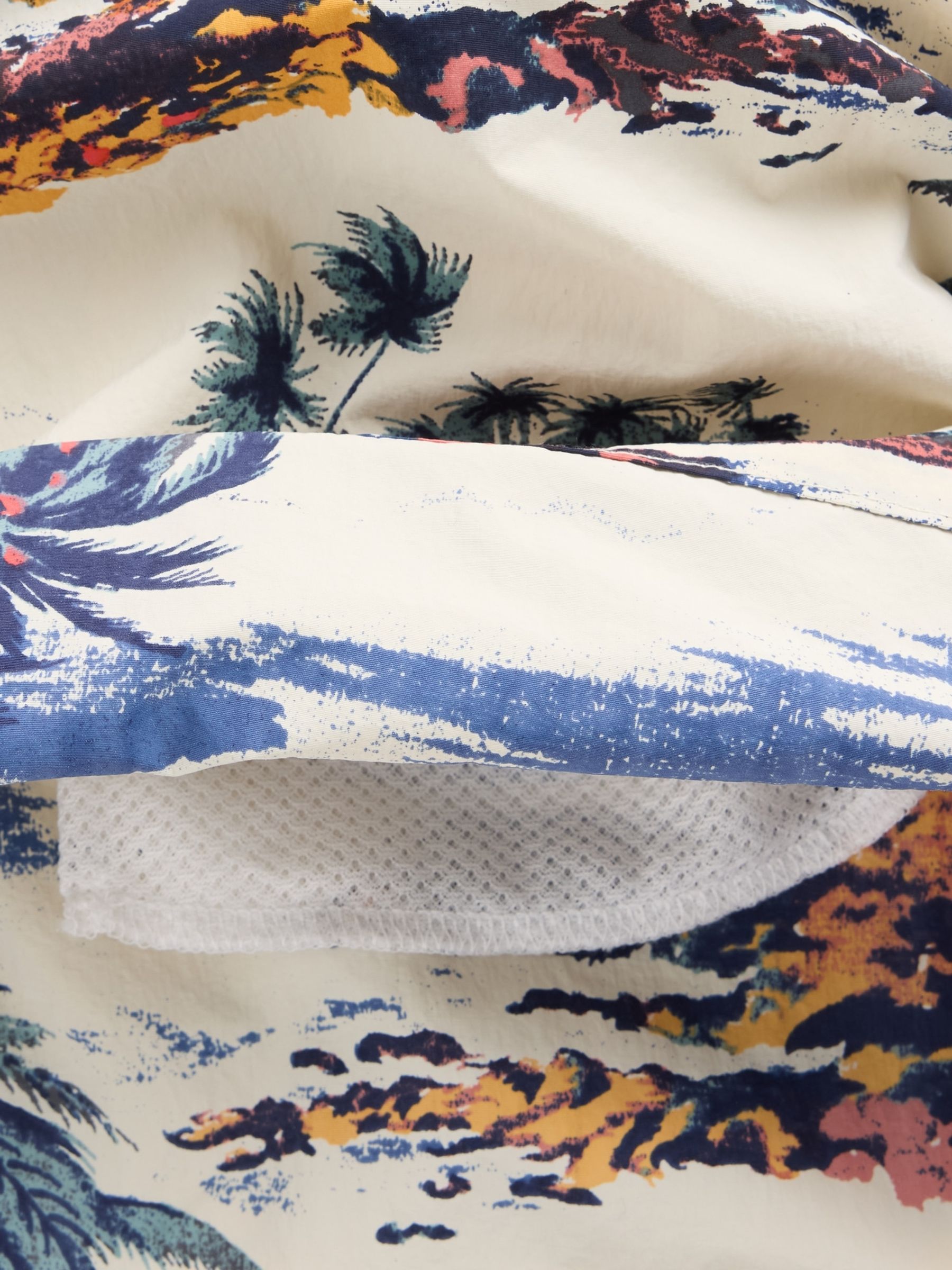 Cream Palm 6 inch Relaxed Swim Trunks - Image 6 of 6