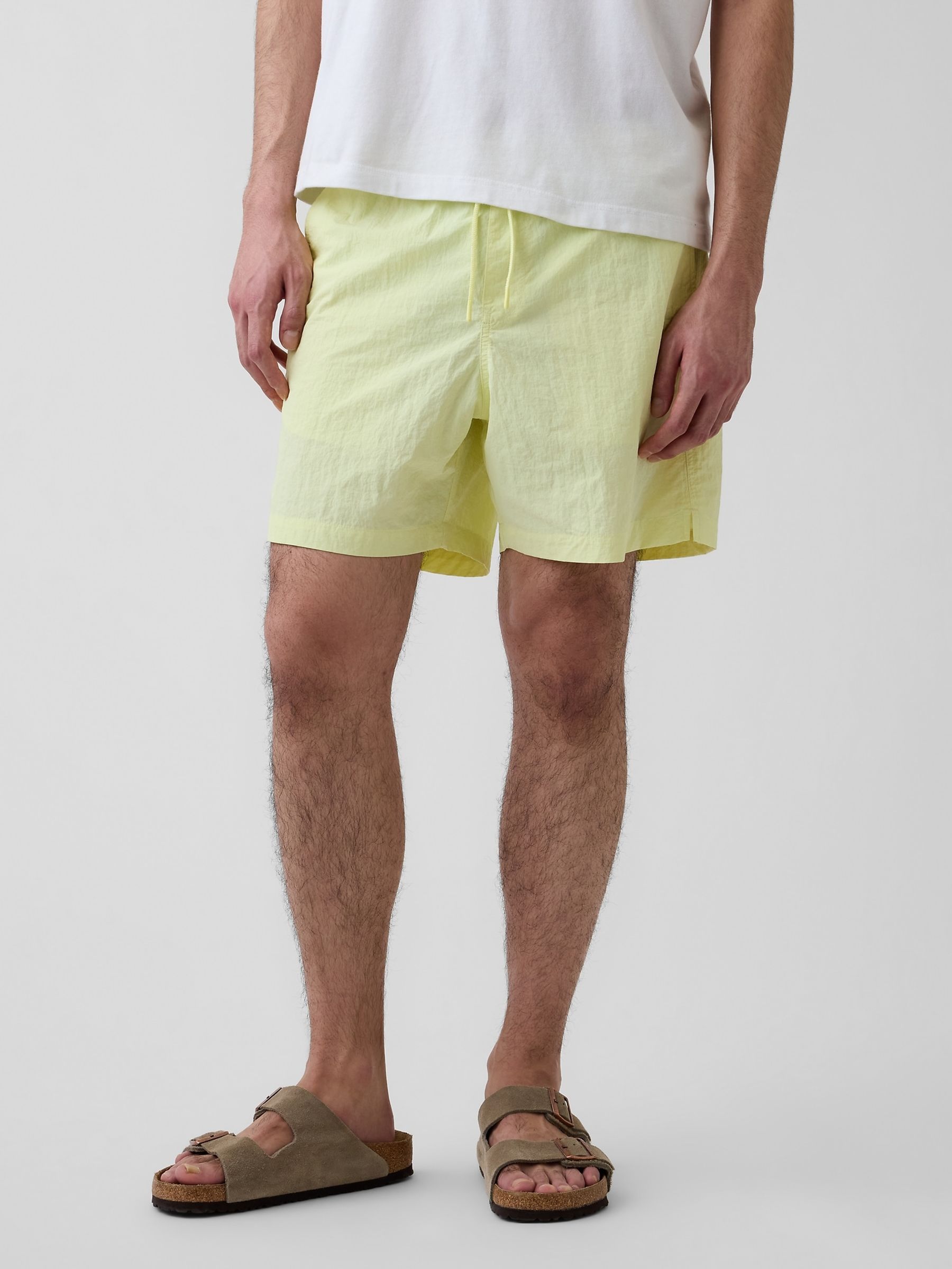 Yellow 6 inch Relaxed Swim Trunks - Image 1 of 6