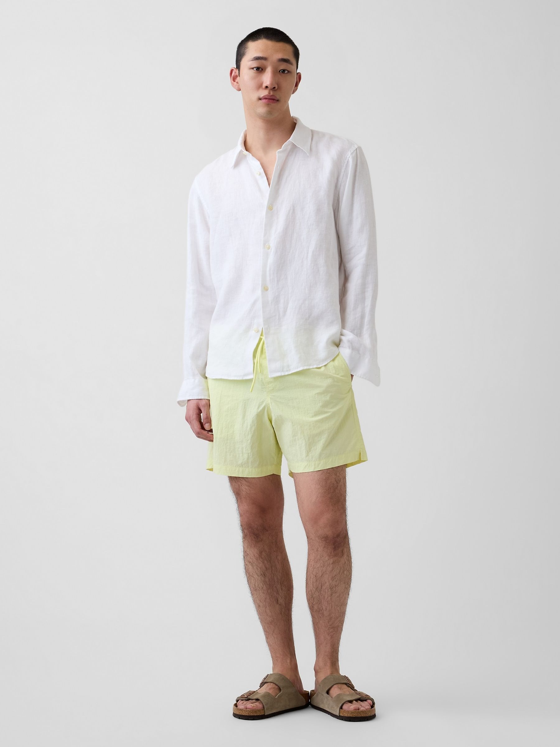 Yellow 6 inch Relaxed Swim Trunks - Image 5 of 6