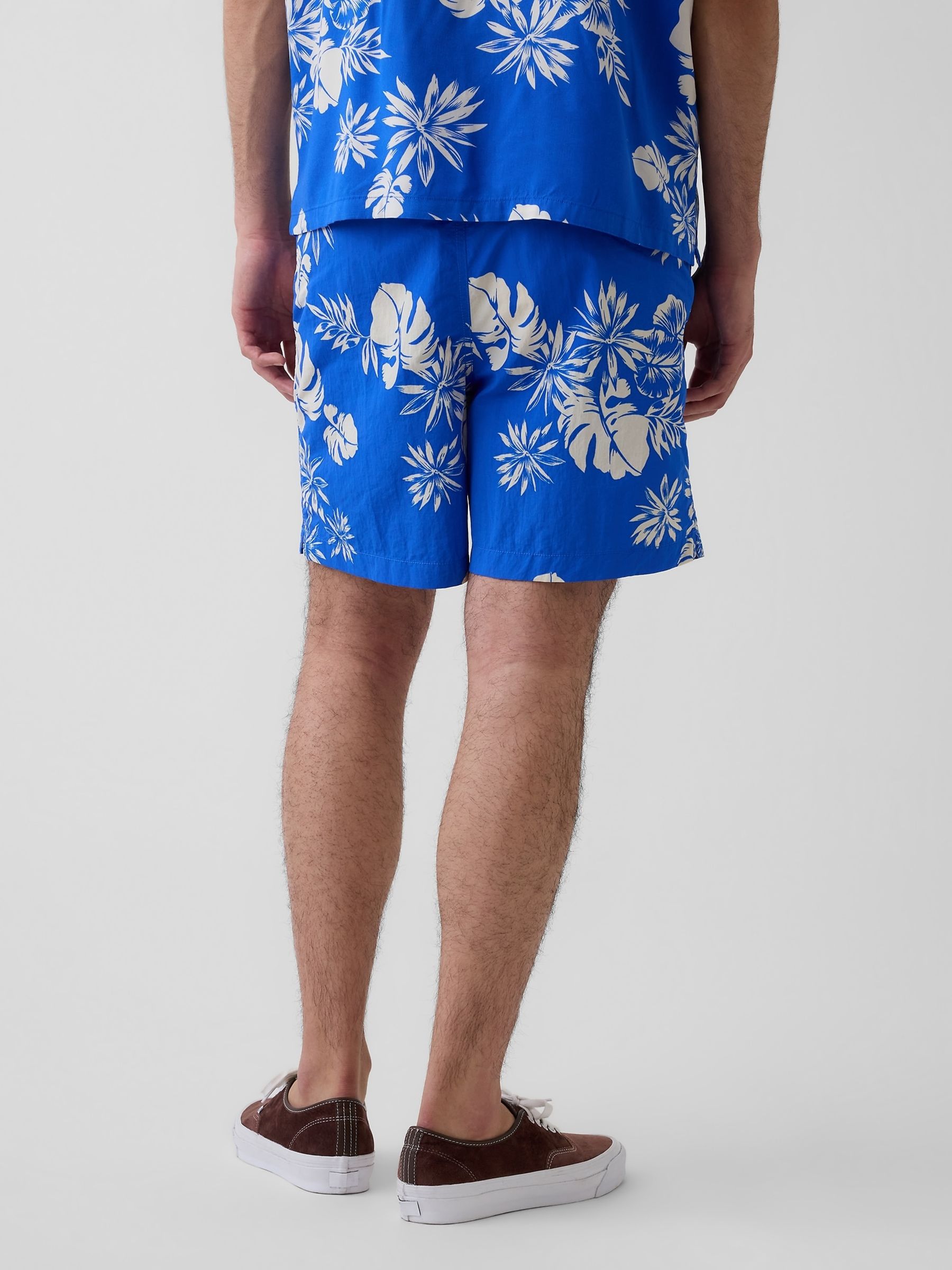 Blue 6 inch Relaxed Swim Trunks - Image 2 of 6