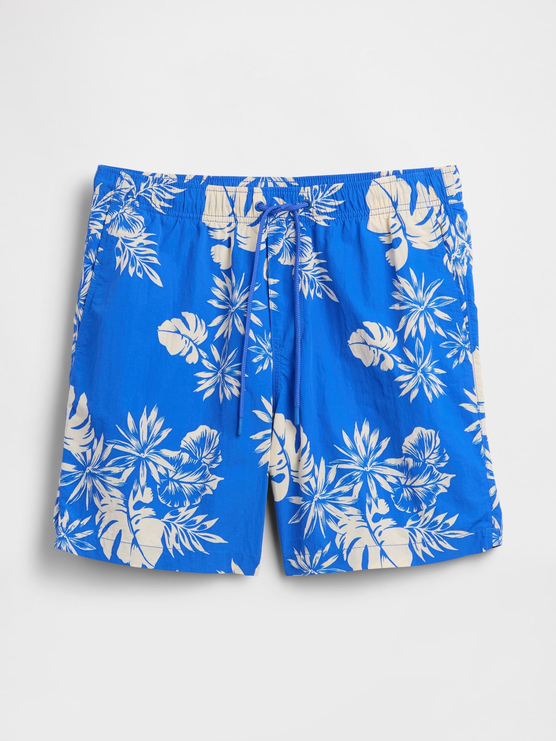 Blue 6 inch Relaxed Swim Trunks - Image 6 of 6
