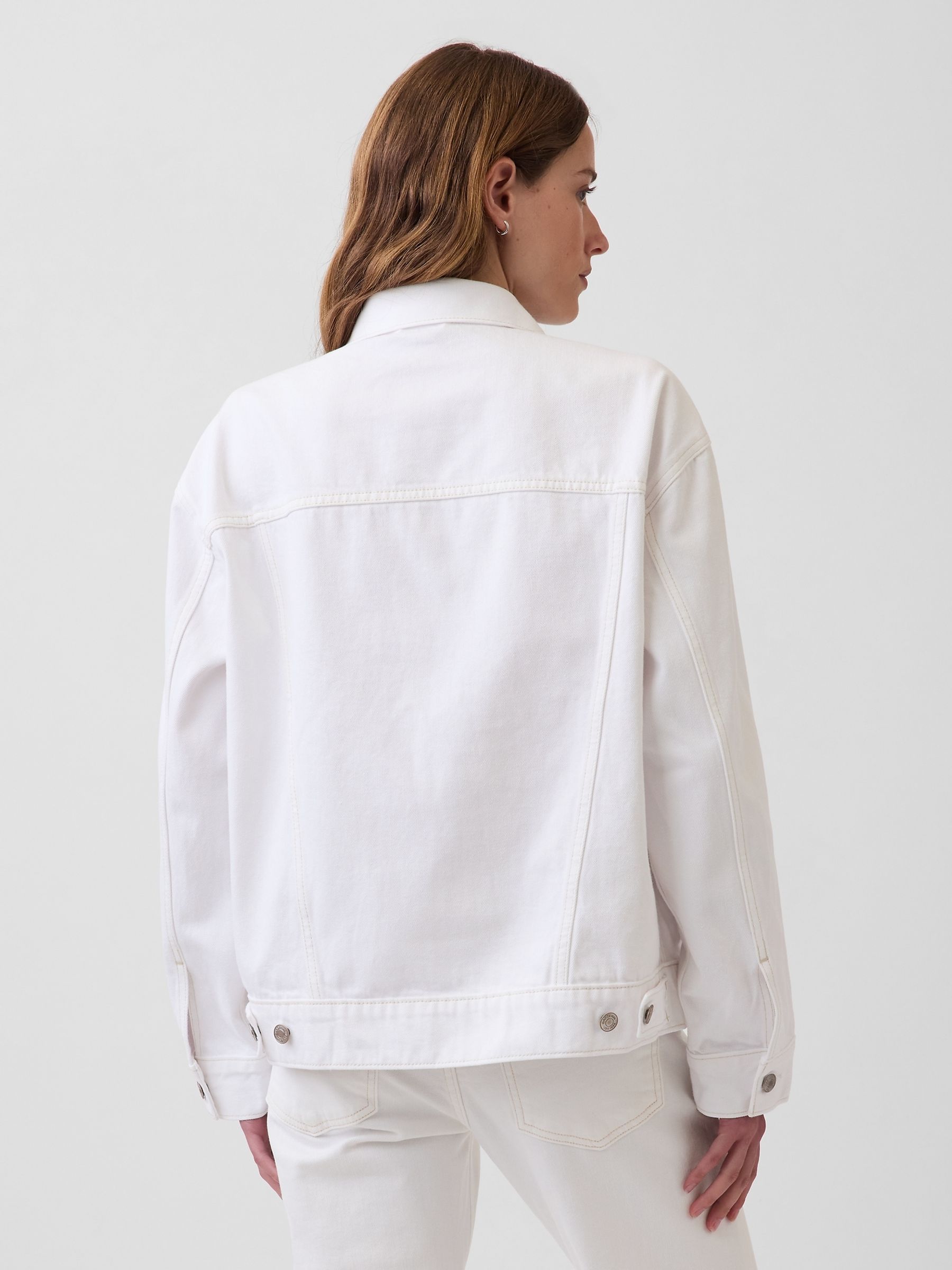 White Oversized Icon Denim Jacket - Image 2 of 4