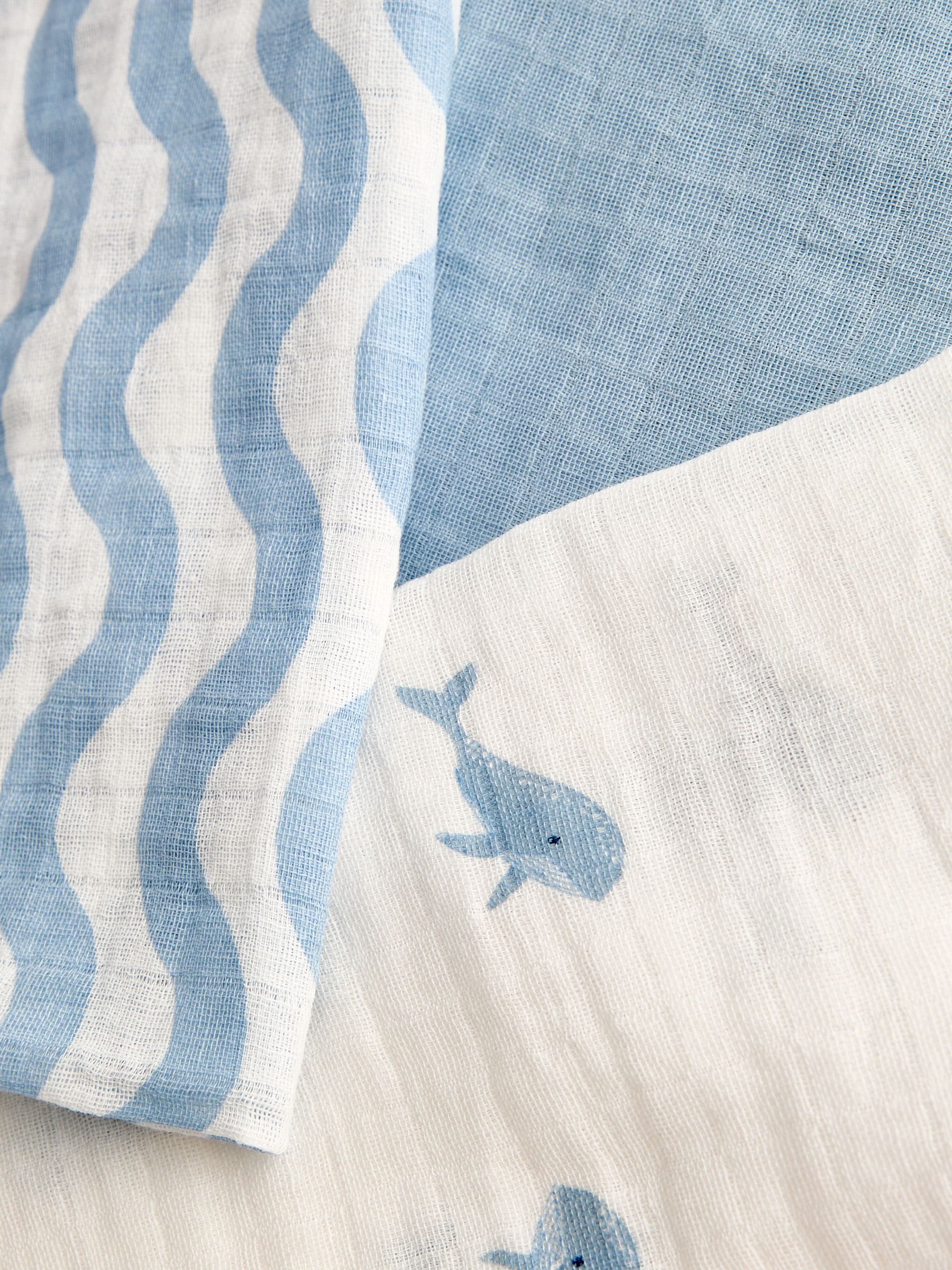 Blue Whale 6-Pack Soft Muslins - Image 5 of 5