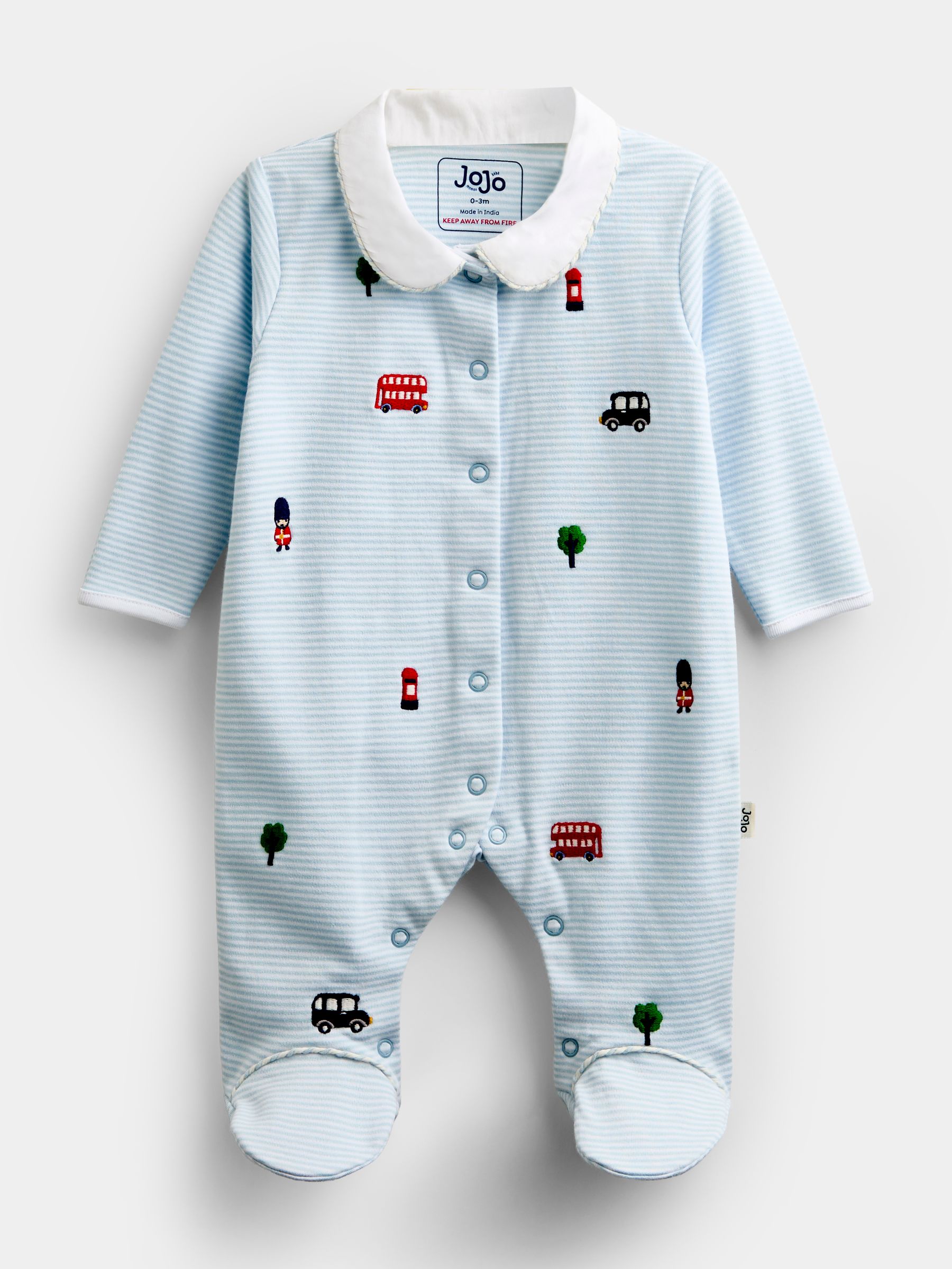 Blue London Embroidered Sleepsuit & Hat - Image 1 of 4