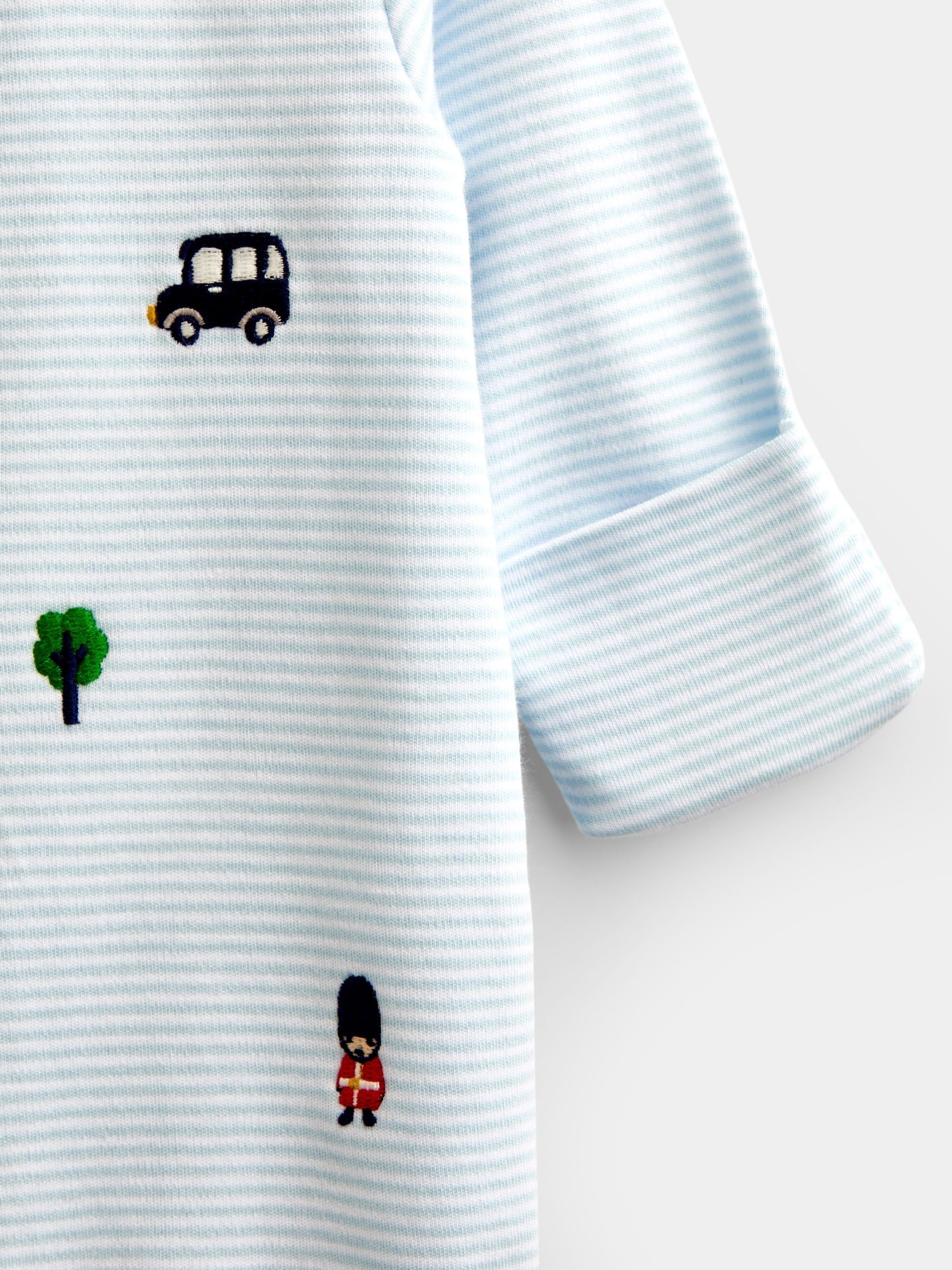 Blue London Embroidered Sleepsuit & Hat - Image 3 of 4