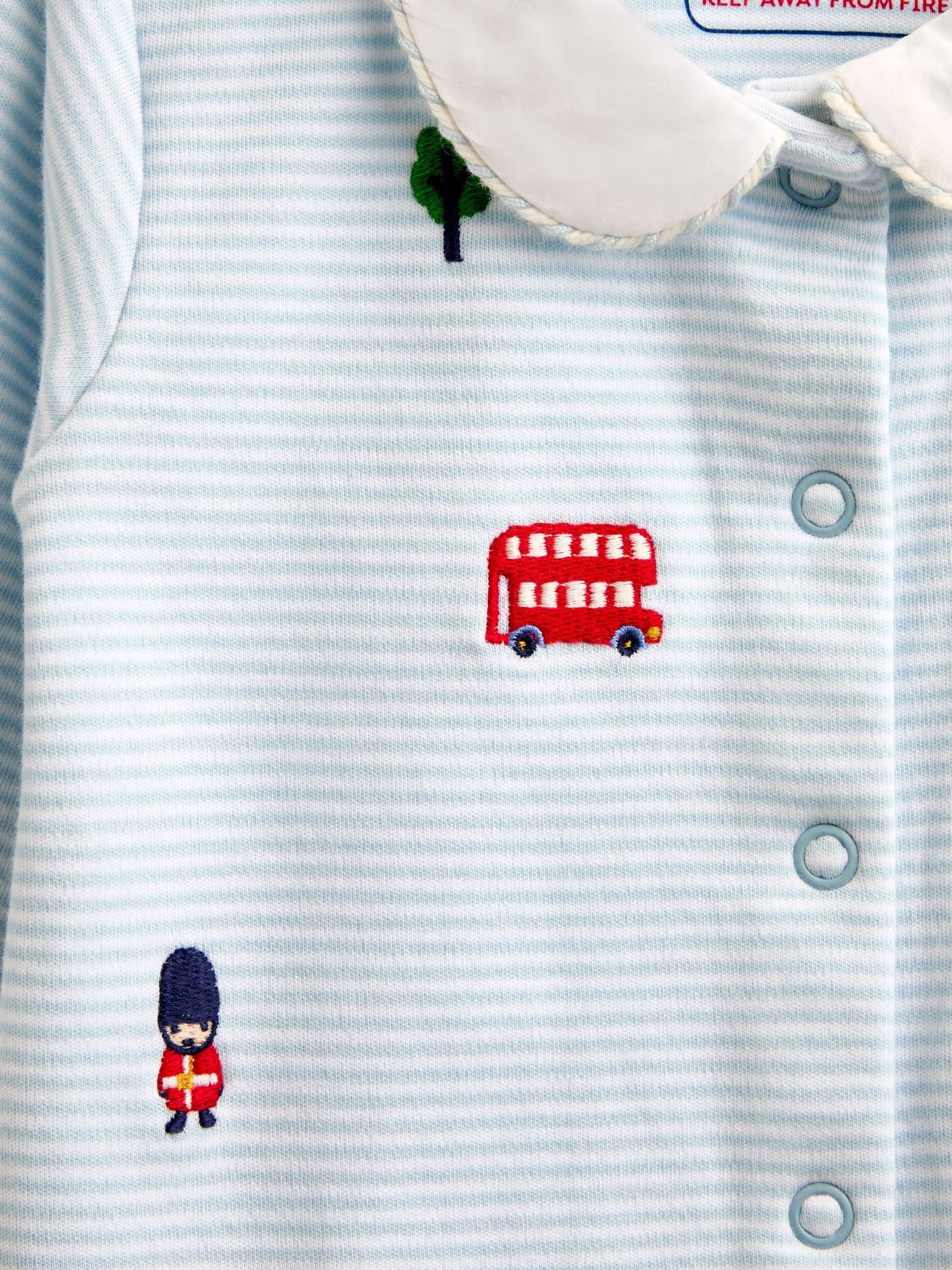 Blue London Embroidered Sleepsuit & Hat - Image 7 of 7