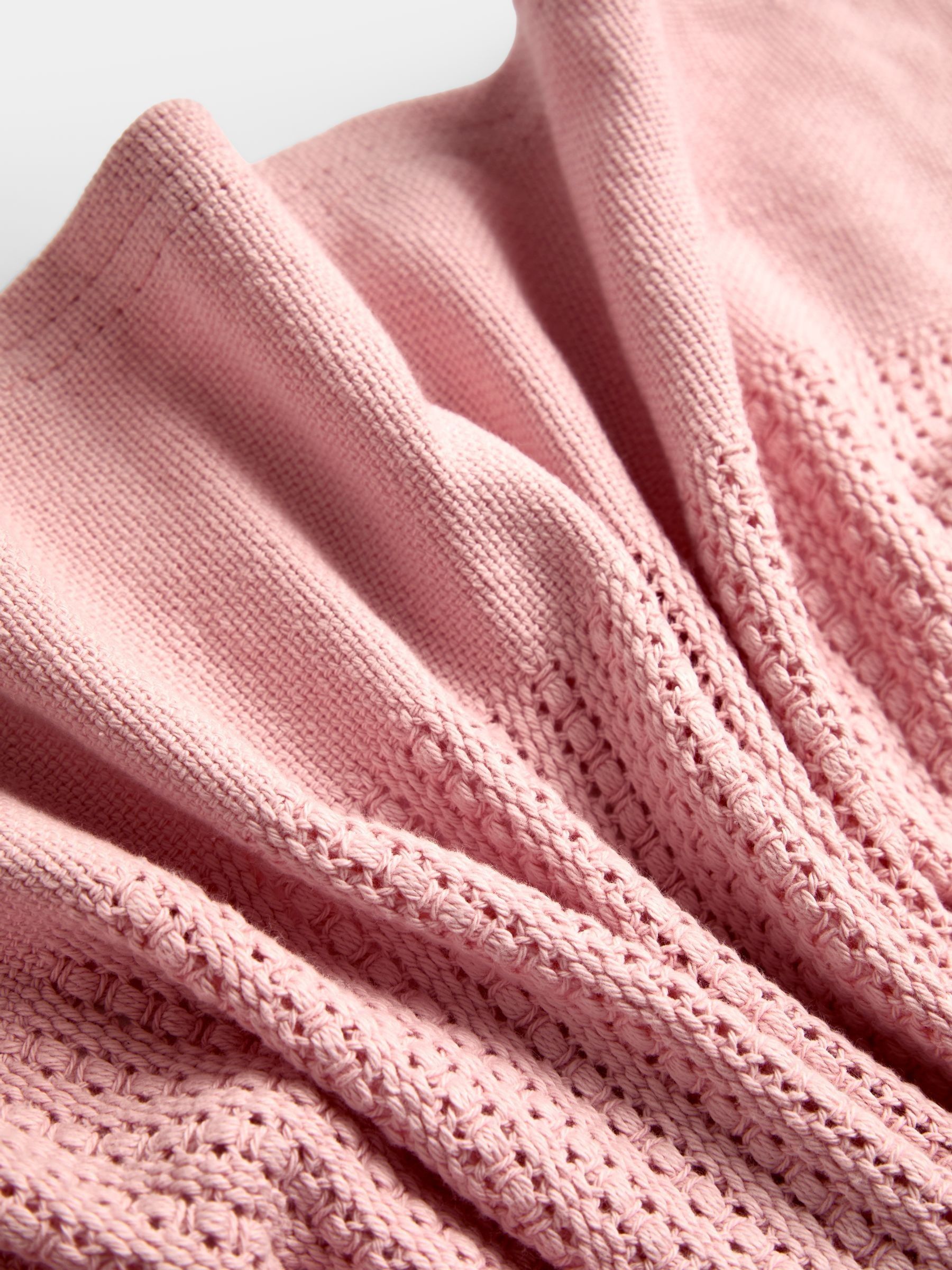 Light Pink Cellular Blanket - Image 3 of 4