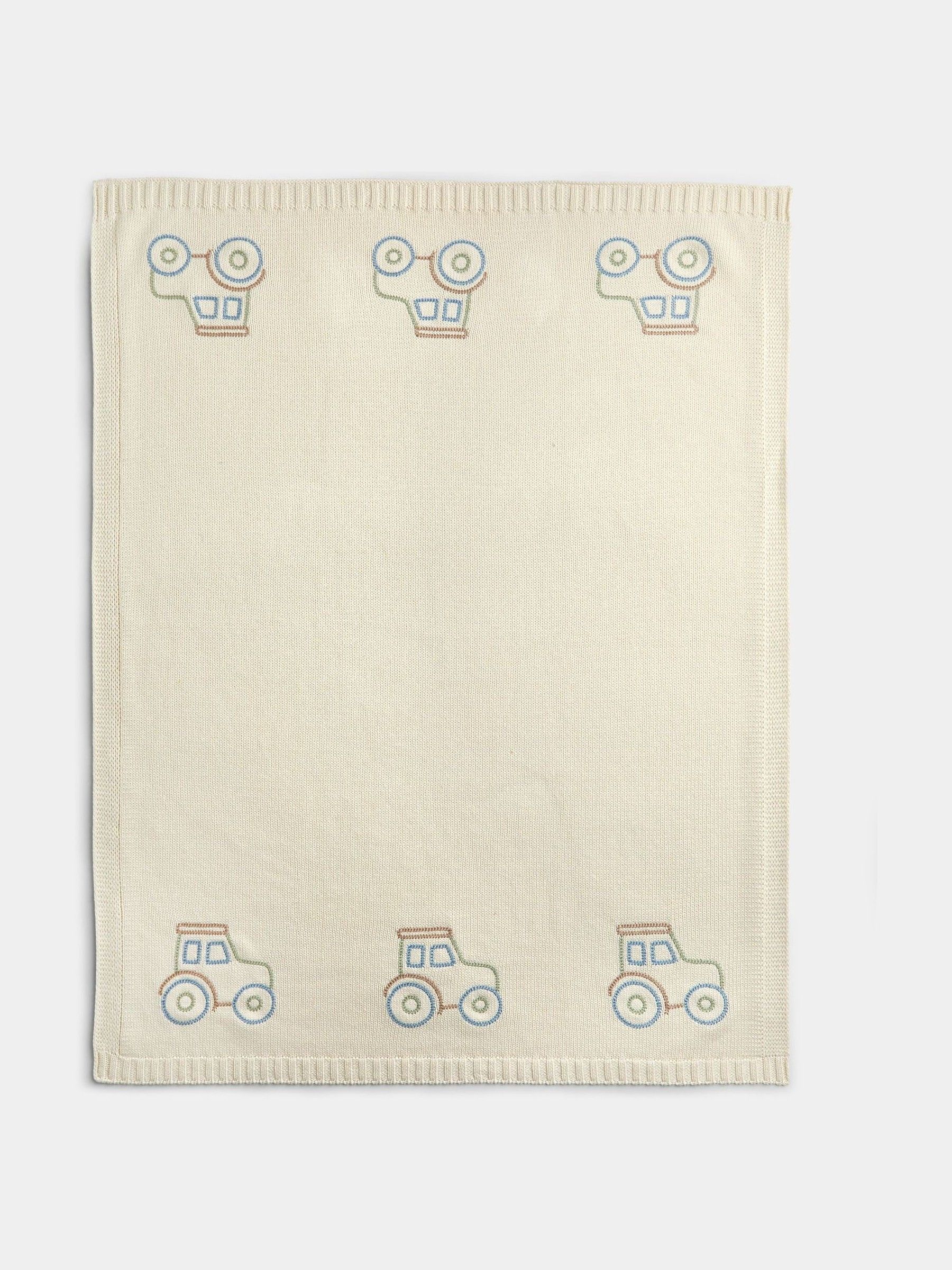 Green Tractor Knitted Blanket - Image 2 of 4