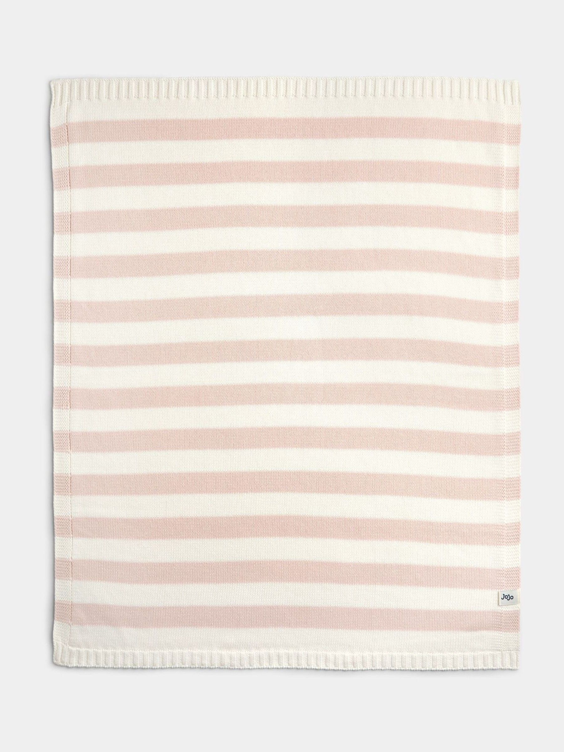 Light Pink Stripe Knitted Blanket - Image 2 of 4