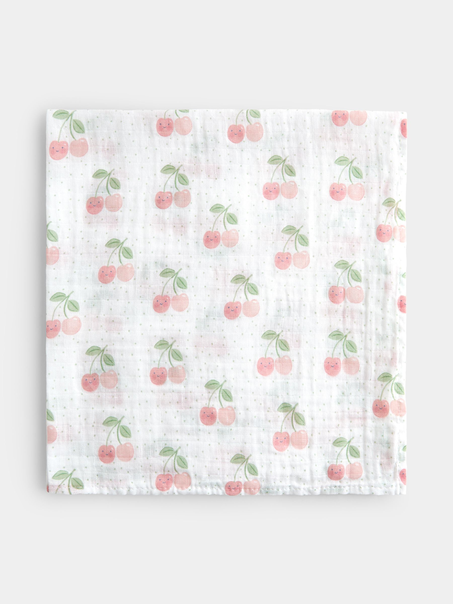 Pink Strawberries & Cherries 6-Pack Soft Muslins - Image 3 of 5