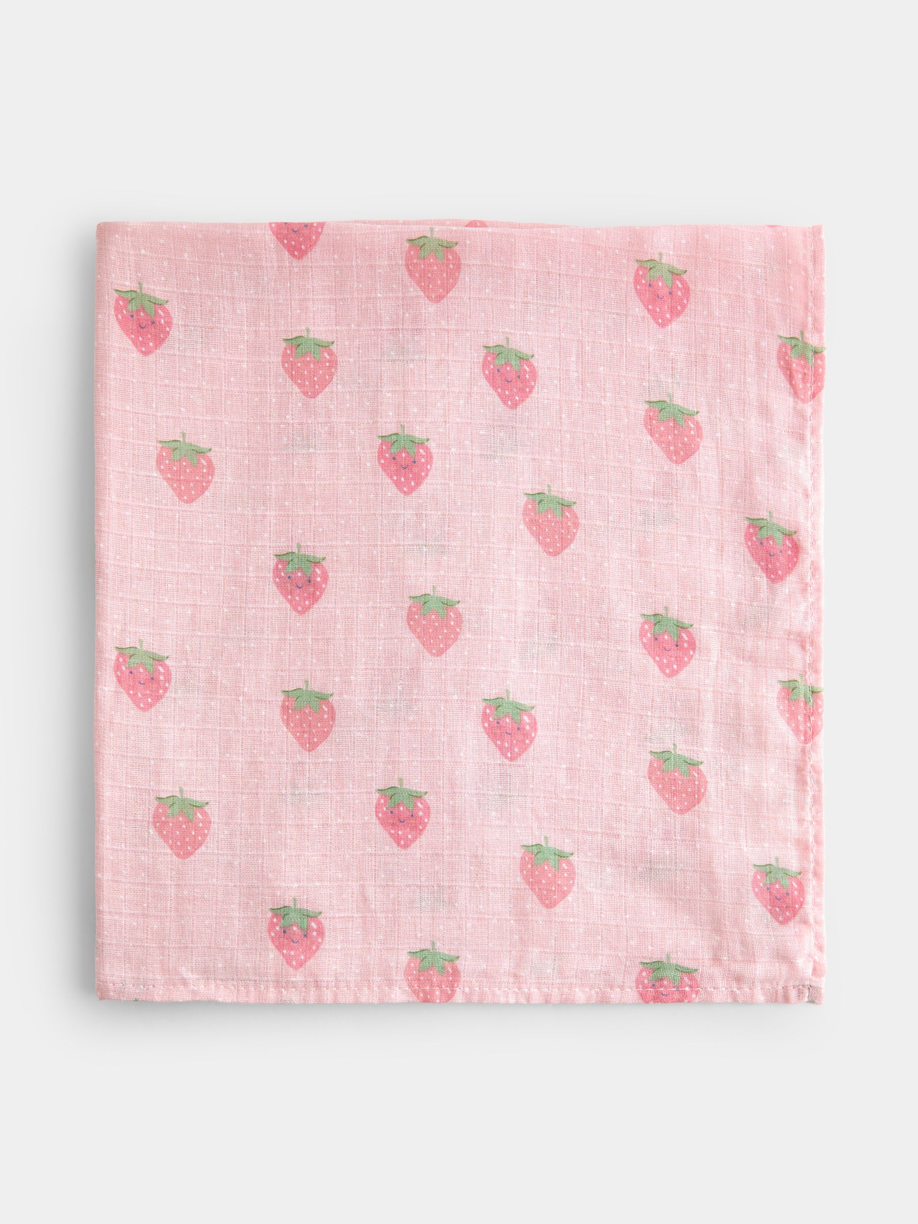 Pink Strawberries & Cherries 6-Pack Soft Muslins - Image 4 of 5