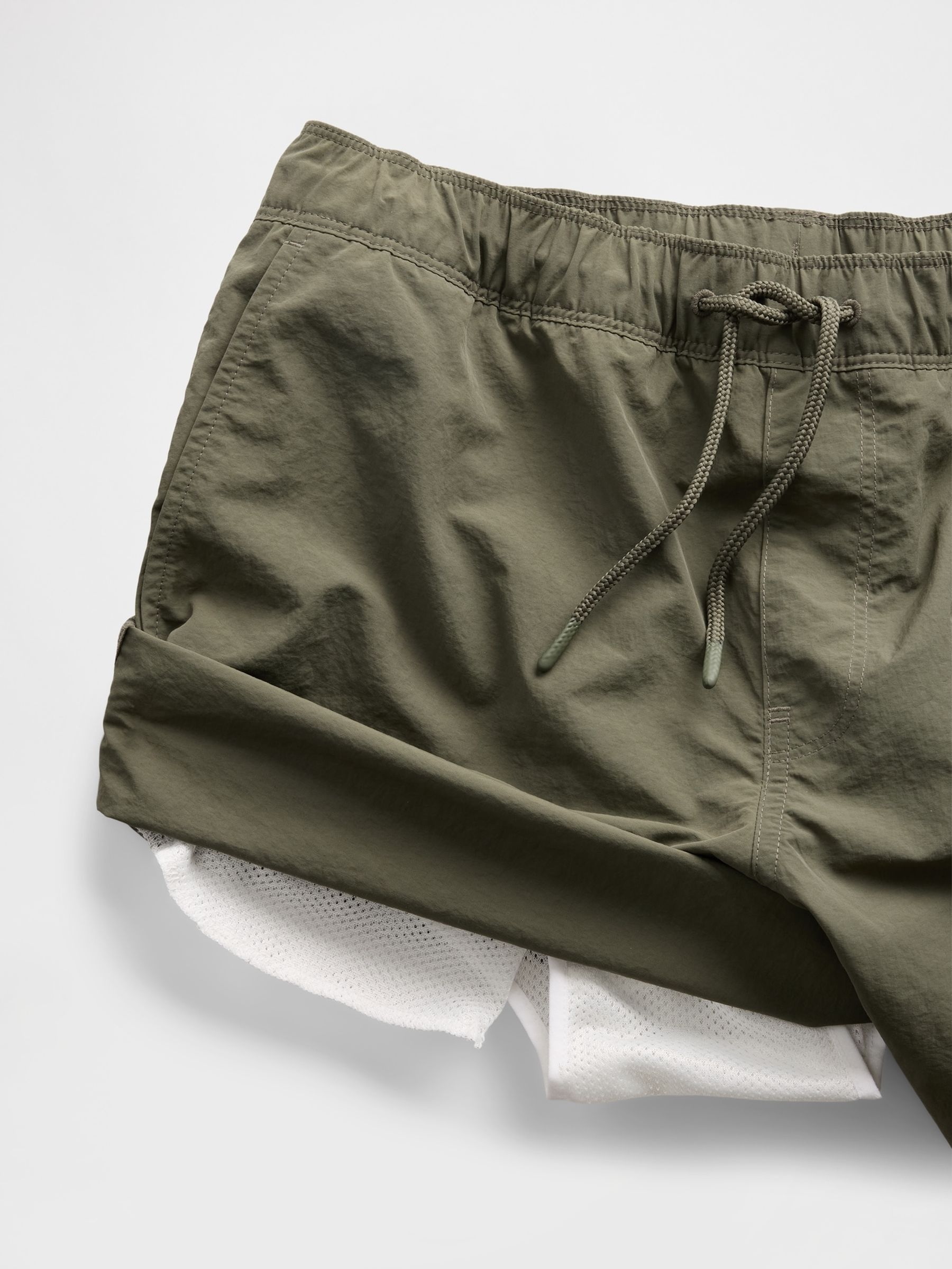 Khaki Green 6 inch Relaxed Swim Trunks - Image 6 of 6
