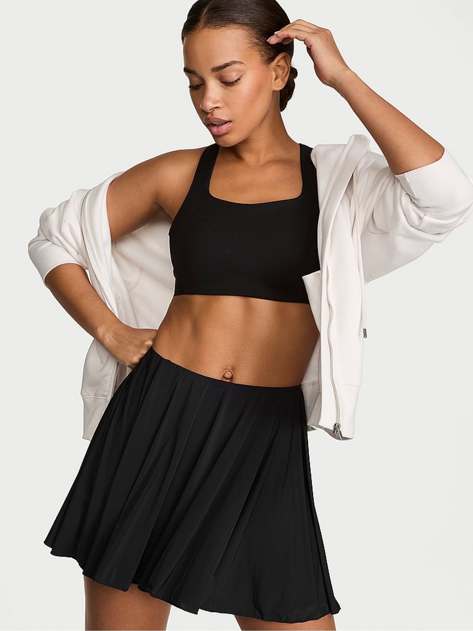 Black Square Neck RacketCool™ Medium Impact Sports Bra - Image 1 of 3 Black Square Neck RacketCool™ Medium Impact Sports Bra - Image 1 of 3