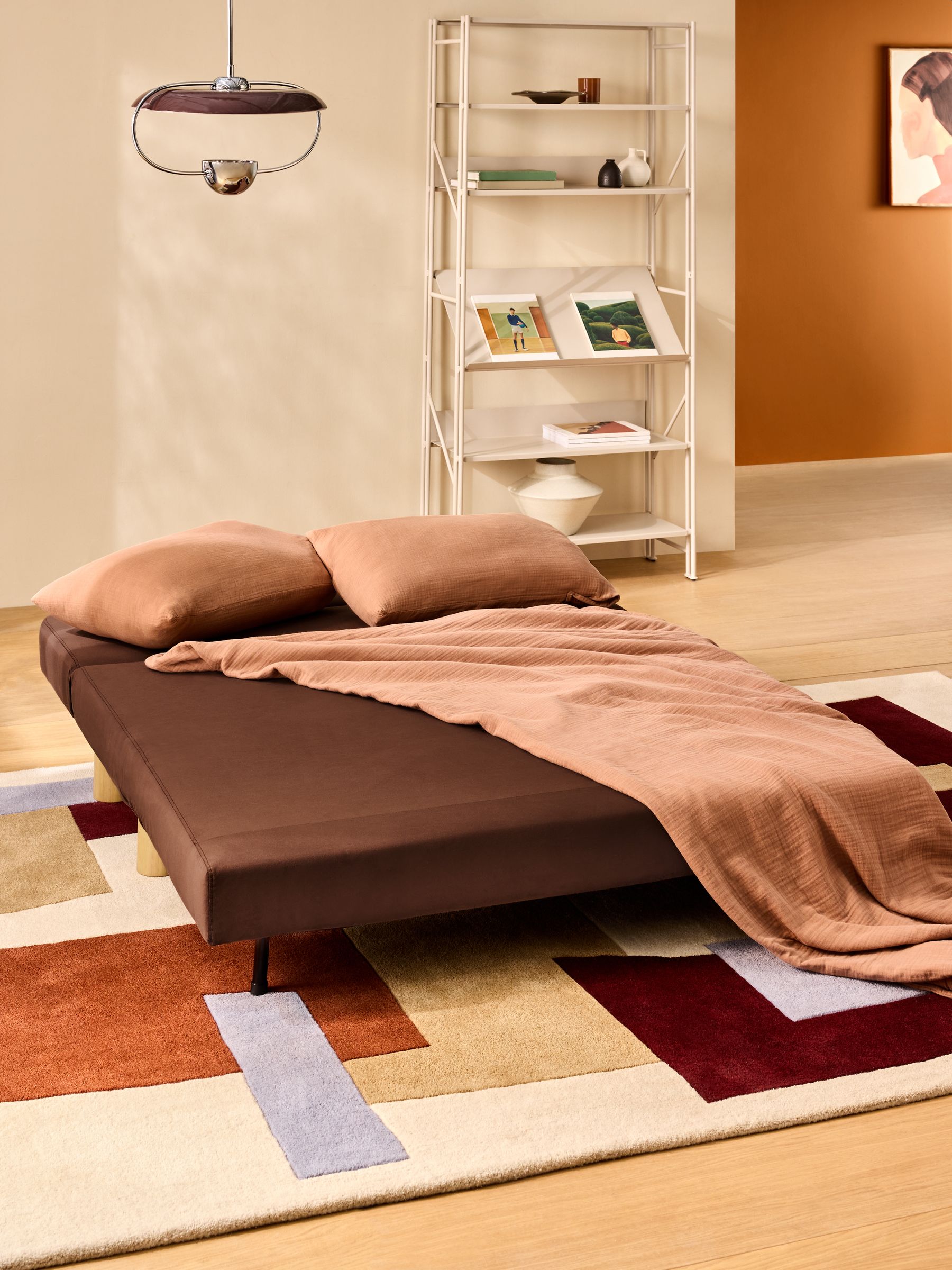 Large Maxton 2 Seater Sofa Bed in Chocolate Brown Velvet - Image 2 of 6