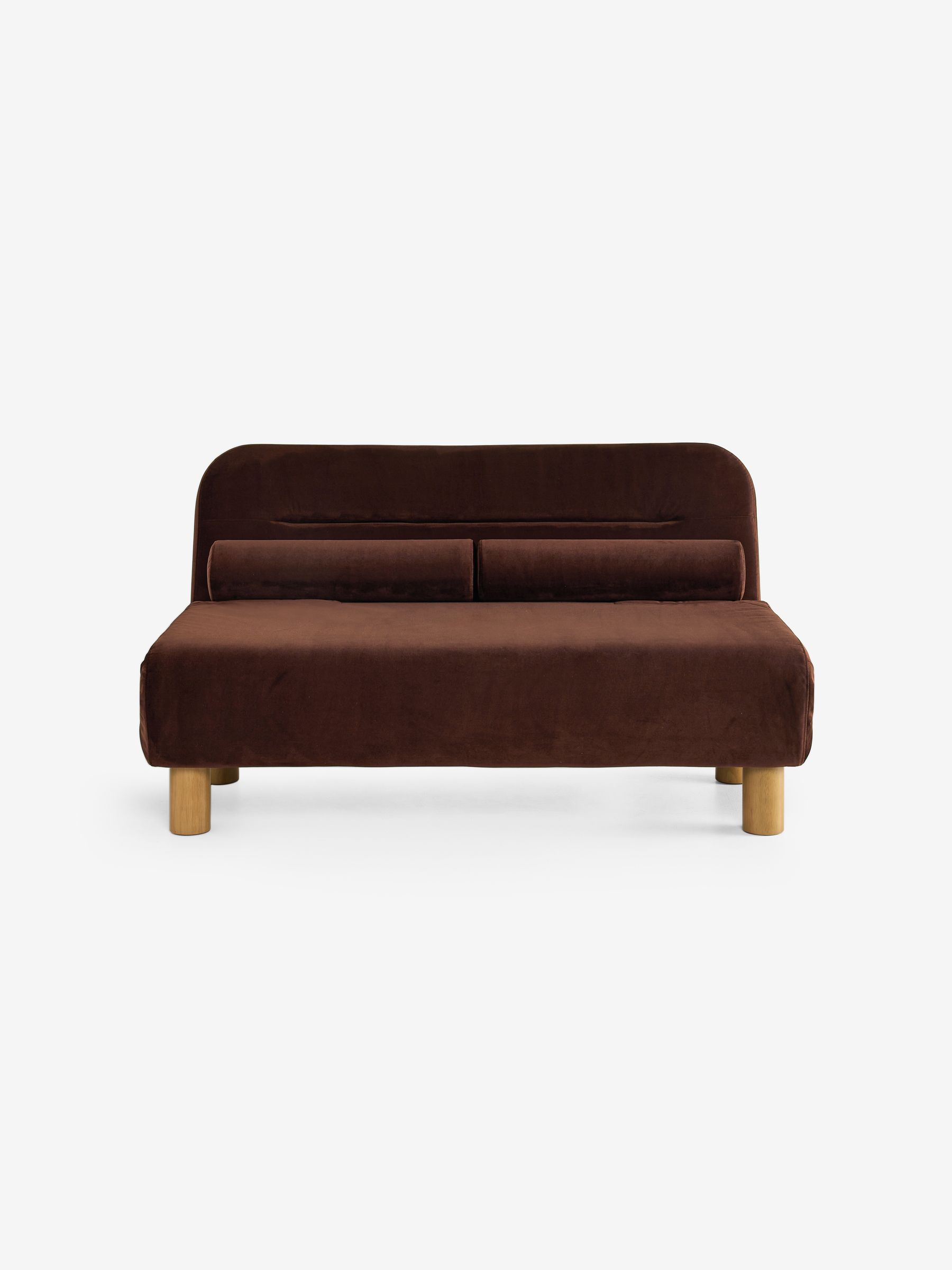 Large Maxton 2 Seater Sofa Bed in Chocolate Brown Velvet - Image 5 of 6