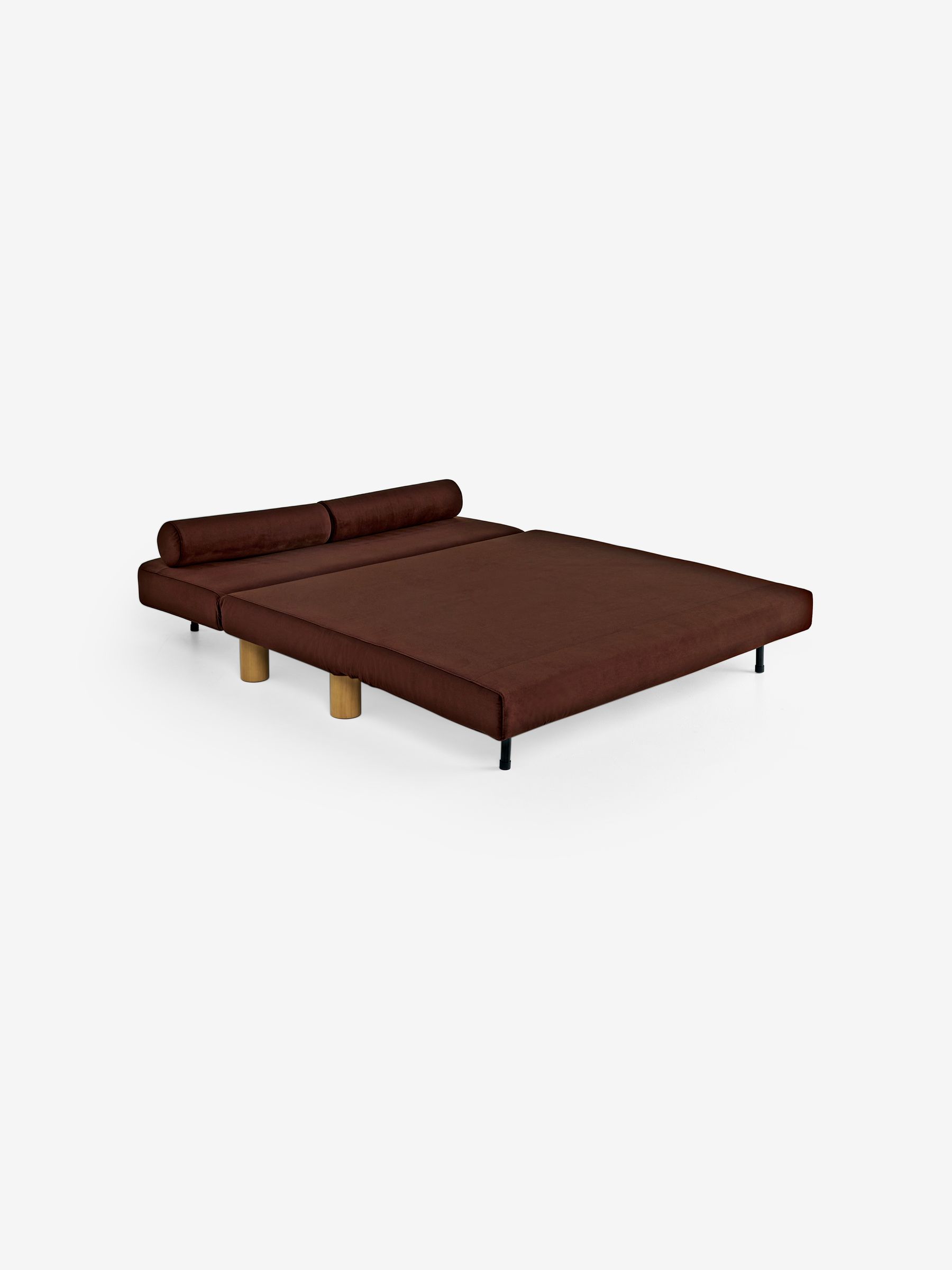 Large Maxton 2 Seater Sofa Bed in Chocolate Brown Velvet - Image 6 of 6