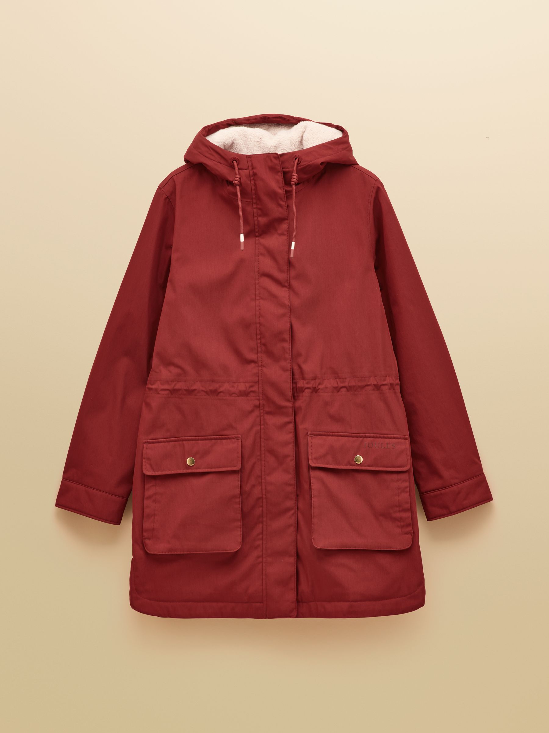 Evercosy Rust Brown Borg Lined Waterproof Raincoat With Hood - Image 12 of 12