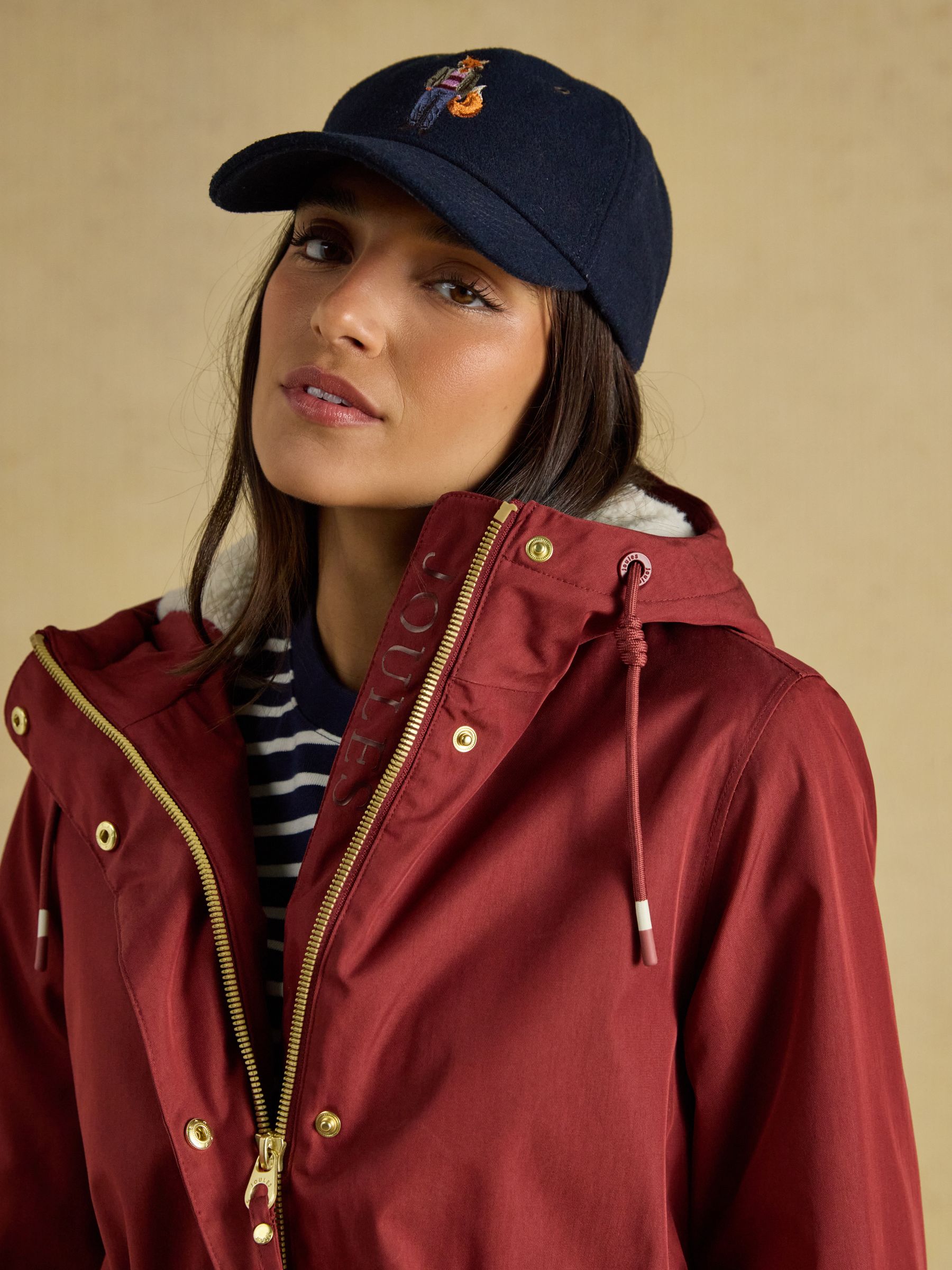 Evercosy Rust Brown Borg Lined Waterproof Raincoat With Hood - Image 3 of 12