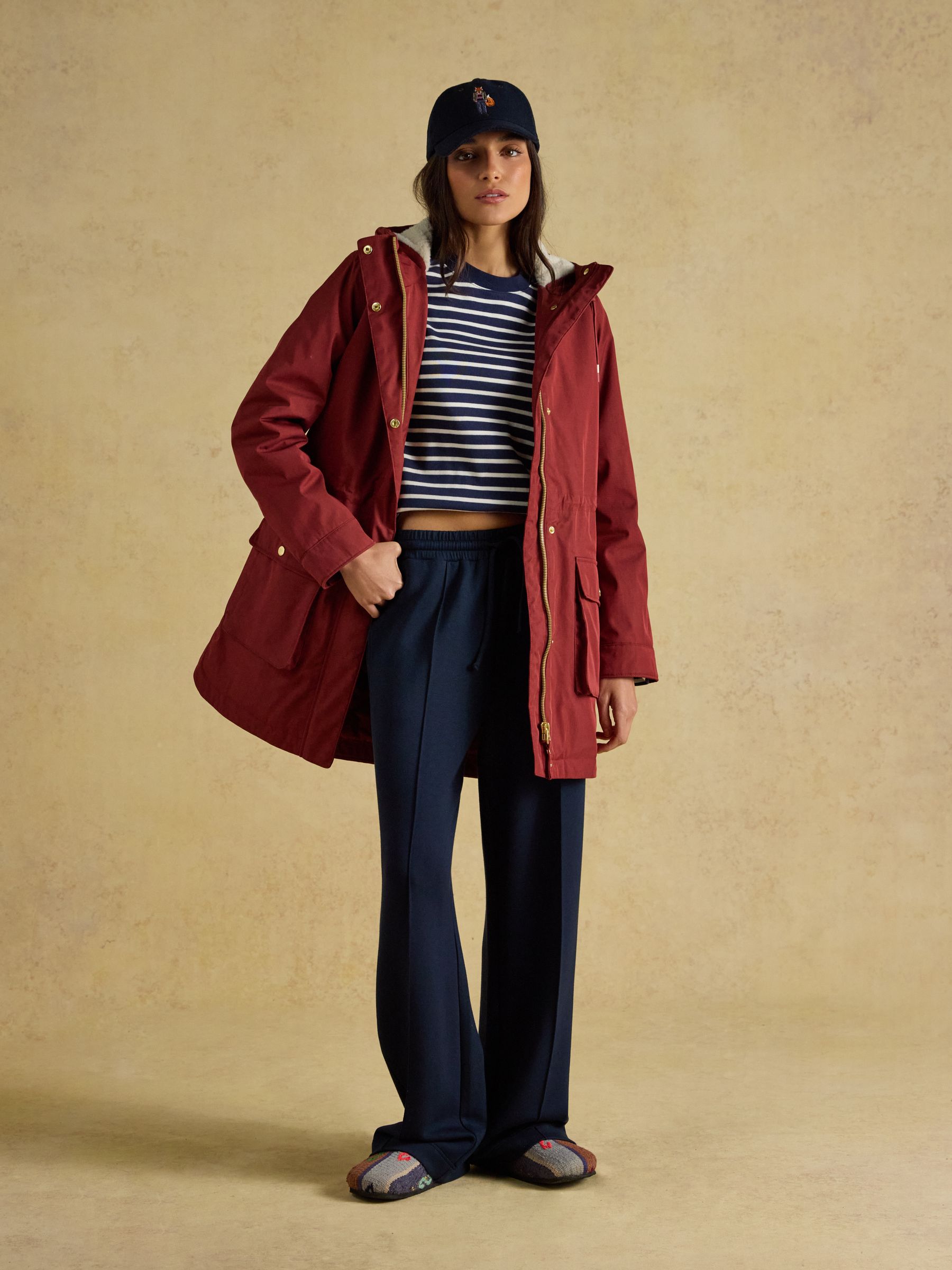 Evercosy Rust Brown Borg Lined Waterproof Raincoat With Hood - Image 5 of 12